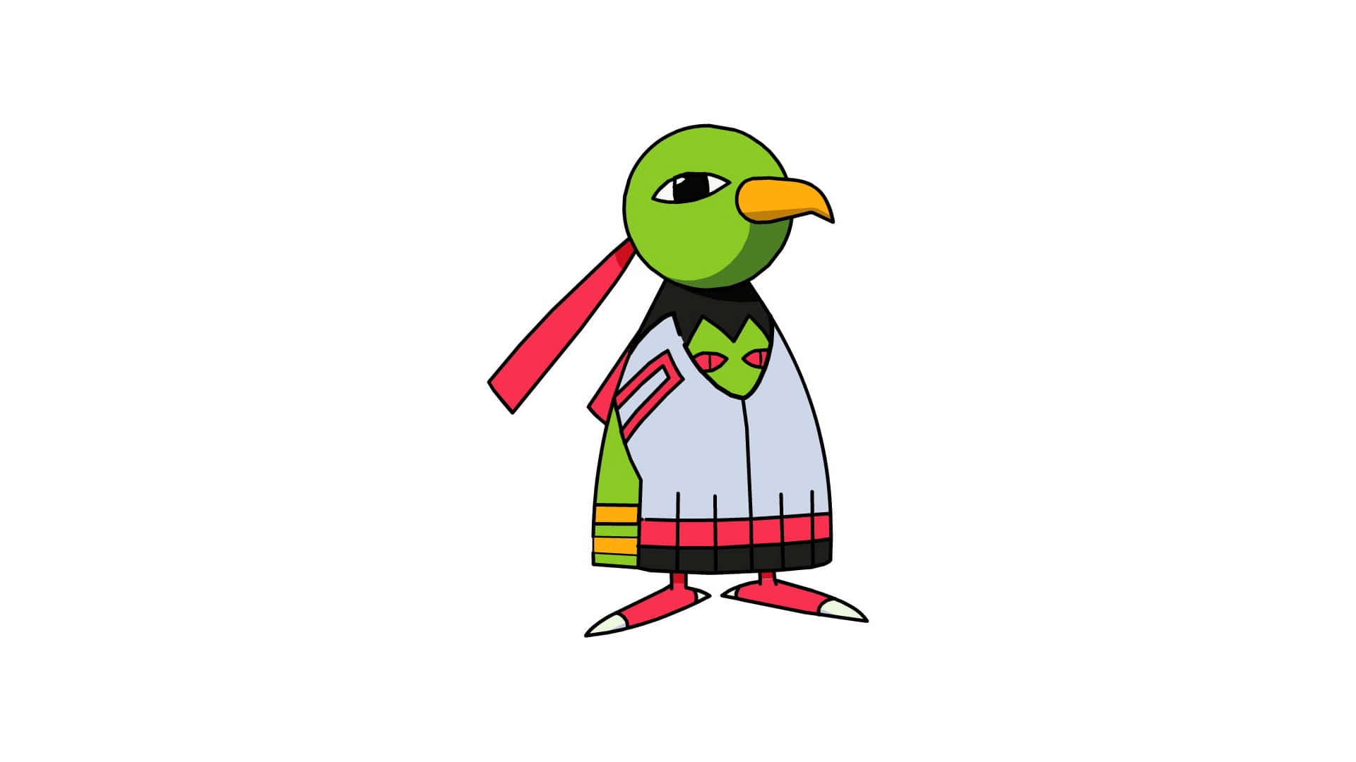 Xatu, green, orange beak, Full HD Desktop Wallpaper