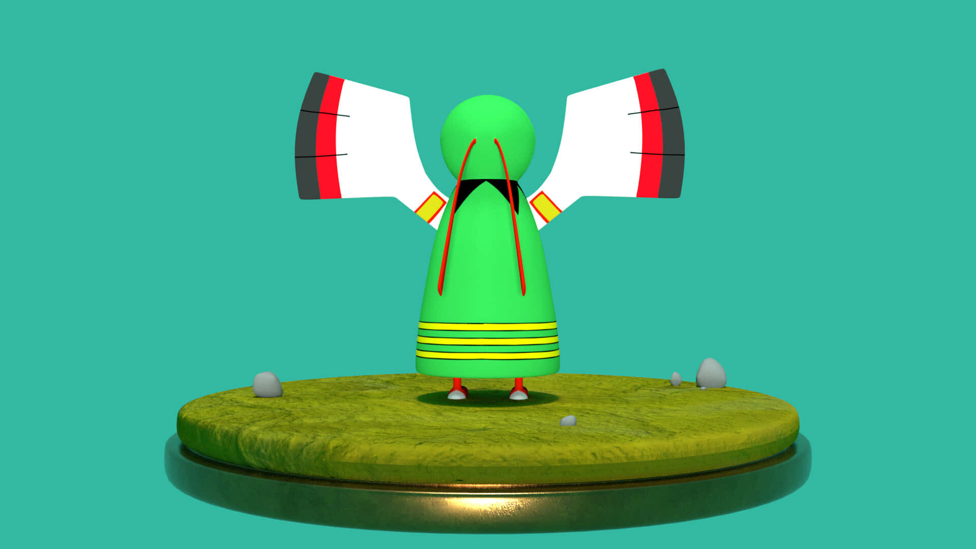 Xatu, mini toy model, green, Full HD Desktop Wallpaper