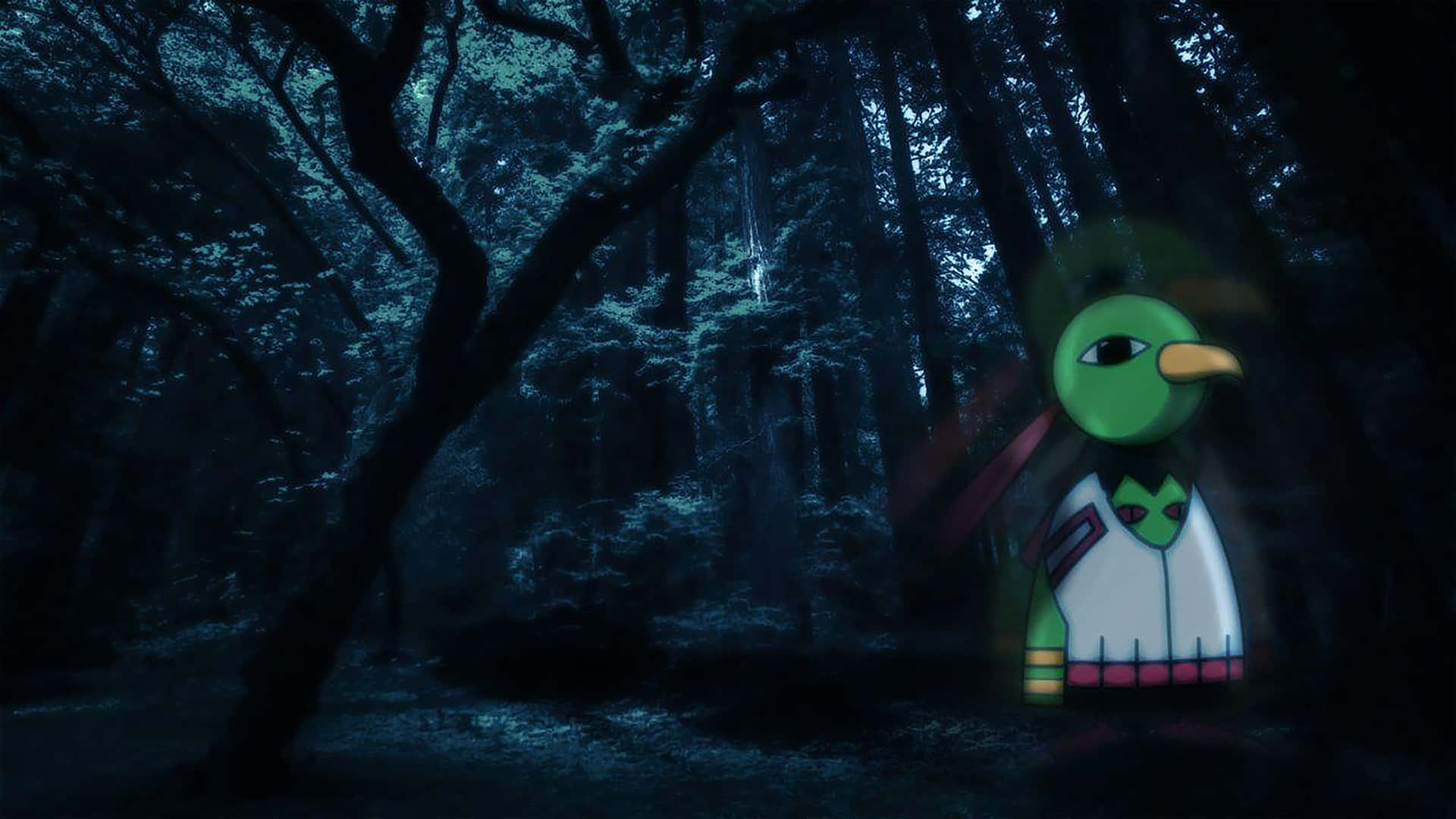 Xatu, dark forest, moonlight, Full HD Desktop Wallpaper