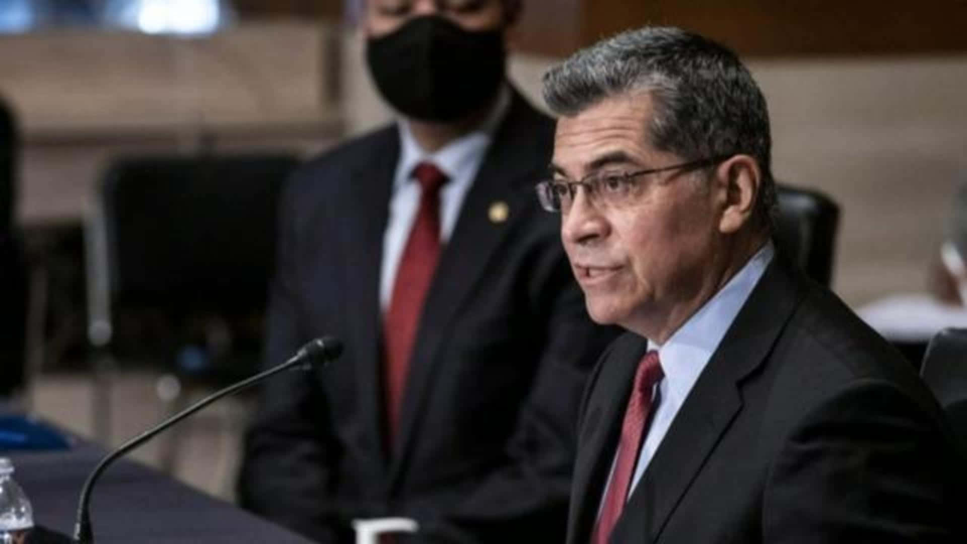 Xavier Becerra, dark suit, red tie, Full HD Desktop Wallpaper