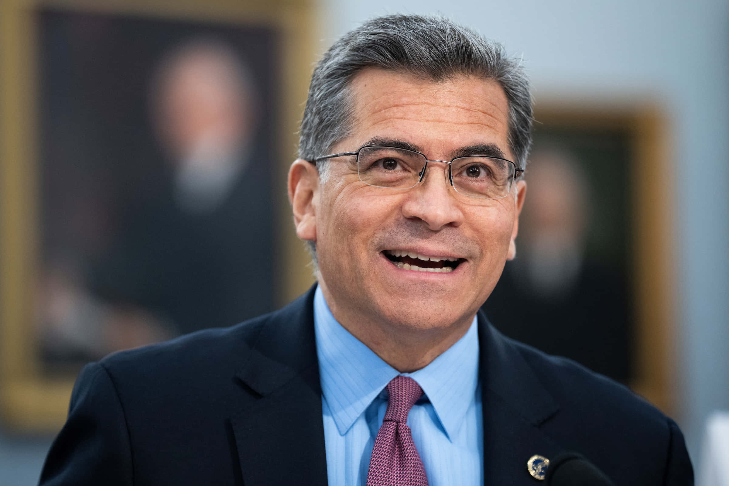 Xavier Becerra, glasses, gray hair, Full HD Desktop Wallpaper