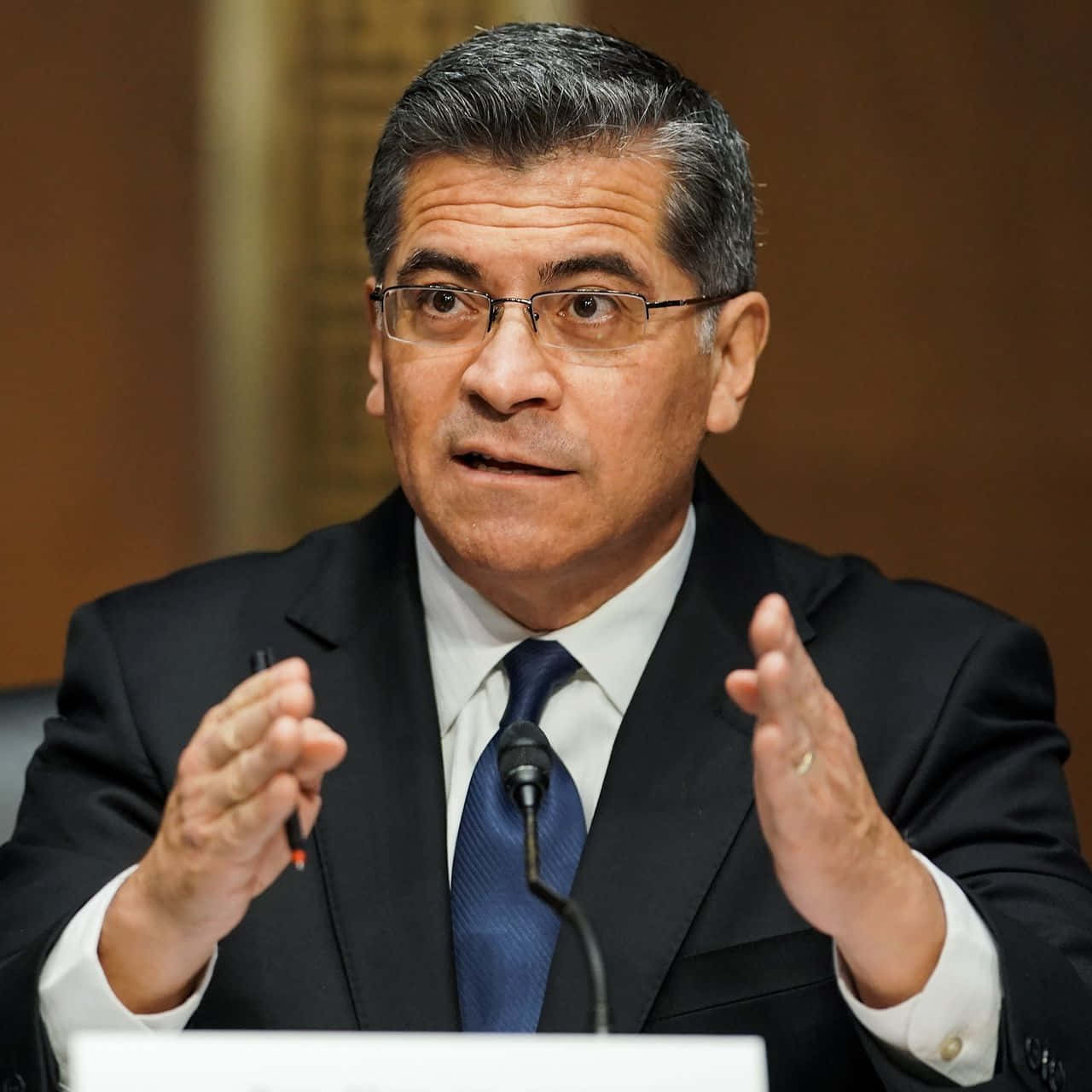 Xavier Becerra, dark suit, blue tie, HD Desktop Wallpaper
