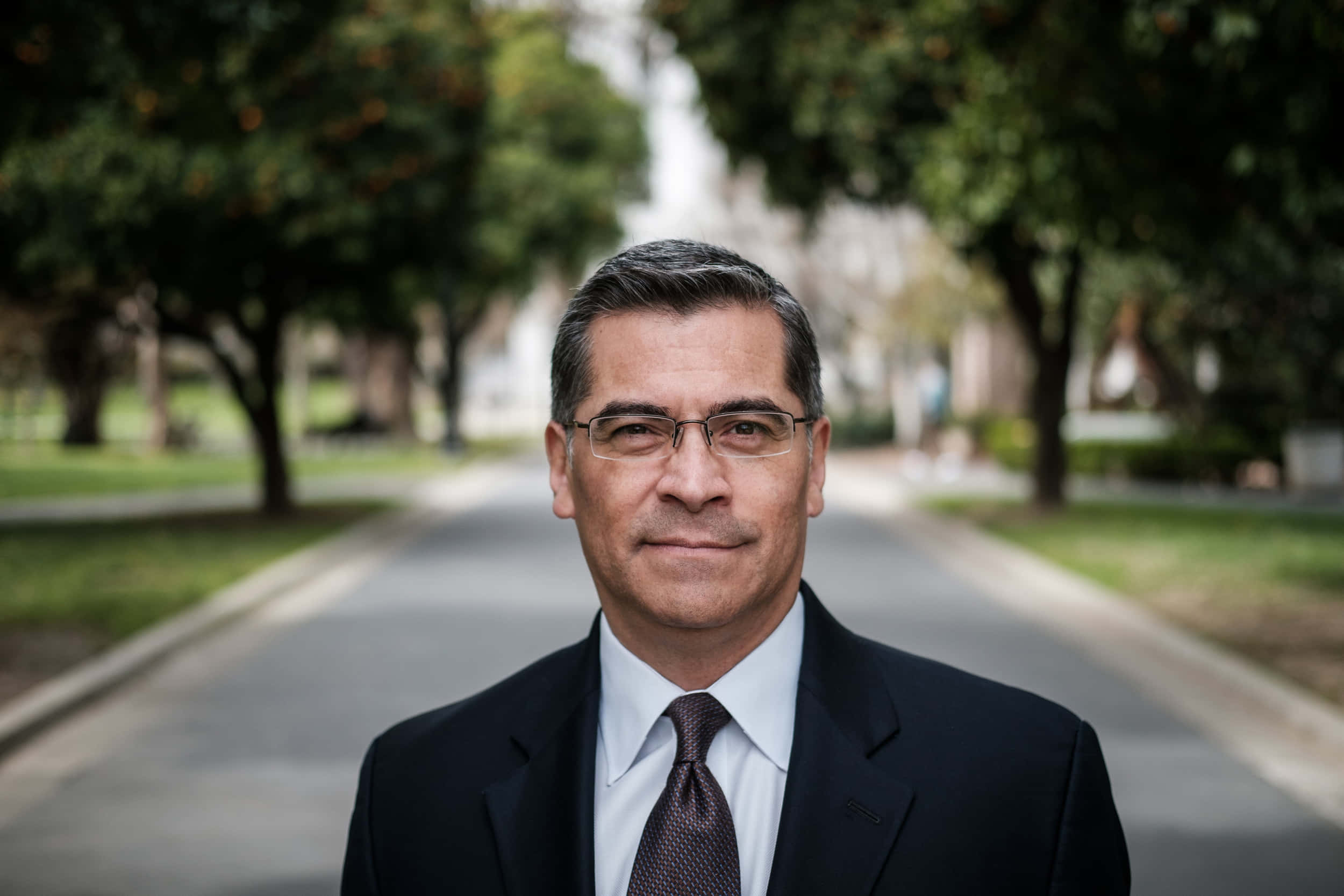Xavier Becerra, dark suit, glasses, Full HD Desktop Wallpaper