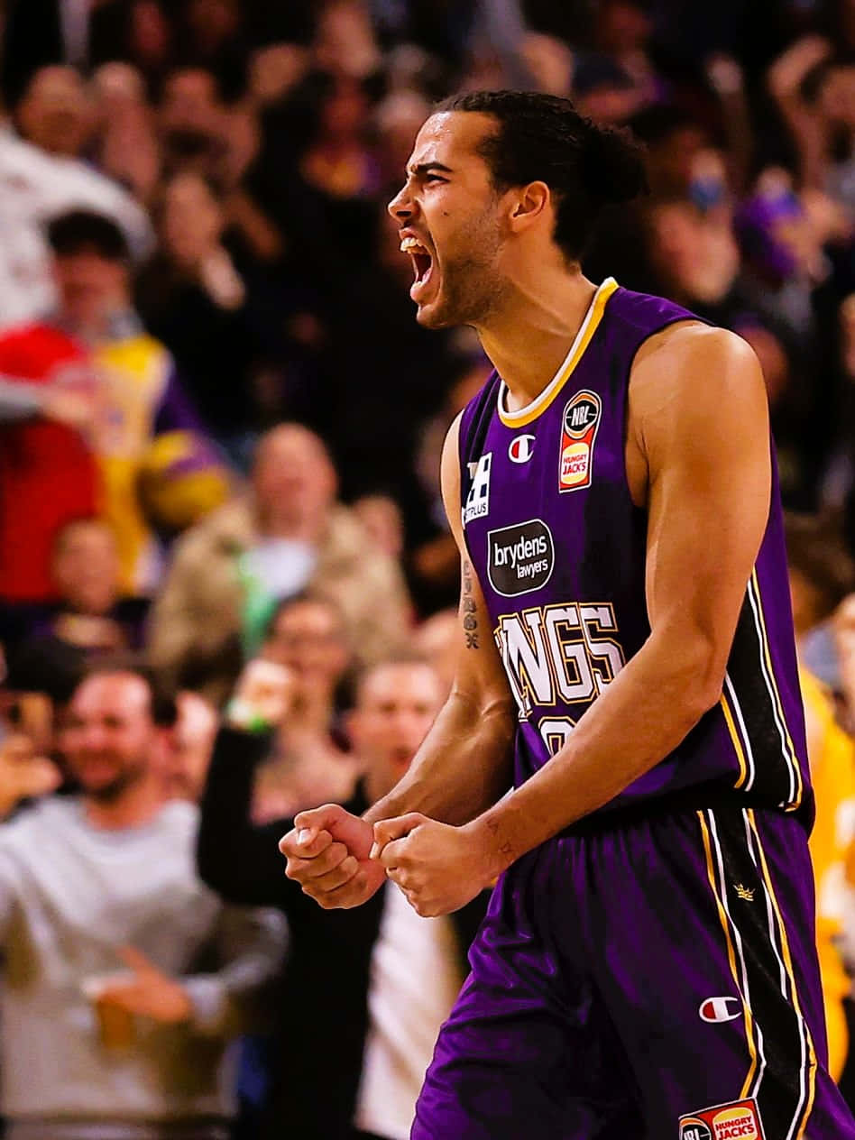 Xavier Cooks, purple Kings jersey, arena lights, SD Phone Wallpaper