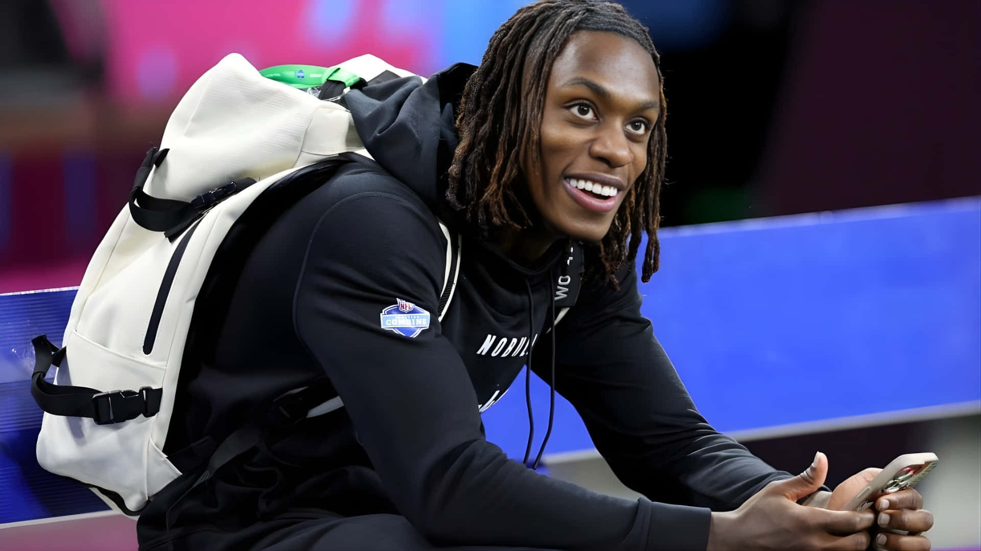 Xavier Worthy, dreadlocks, black hoodie, Full HD Desktop Wallpaper