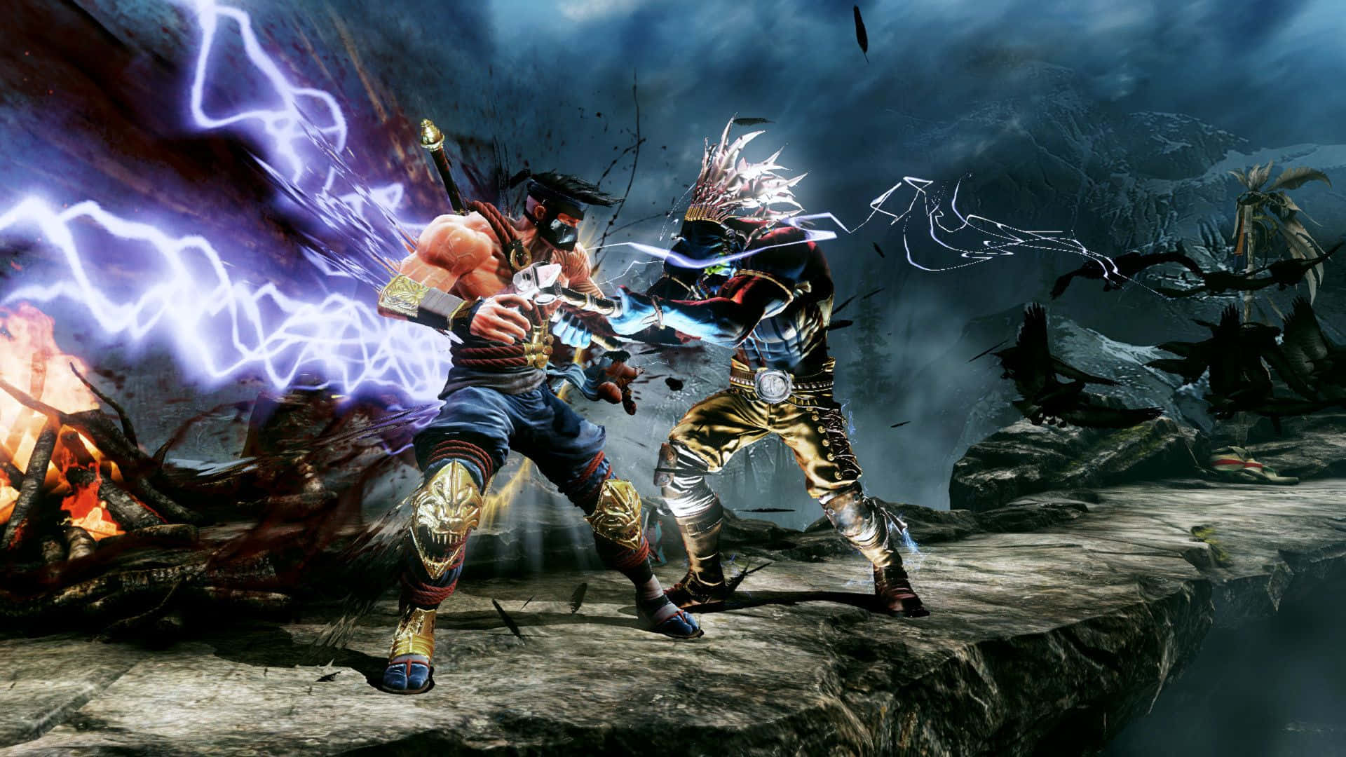 Xbox Games, stormy mountain arena, crackling lightning, Full HD Desktop Wallpaper