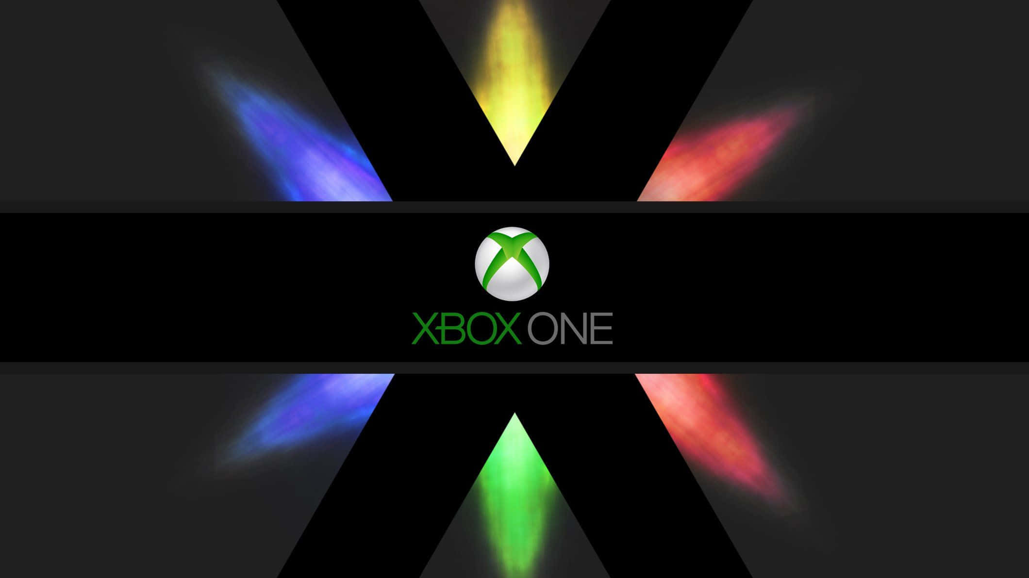 Xbox One, black background, colorful glowing rays, Full HD Desktop Wallpaper