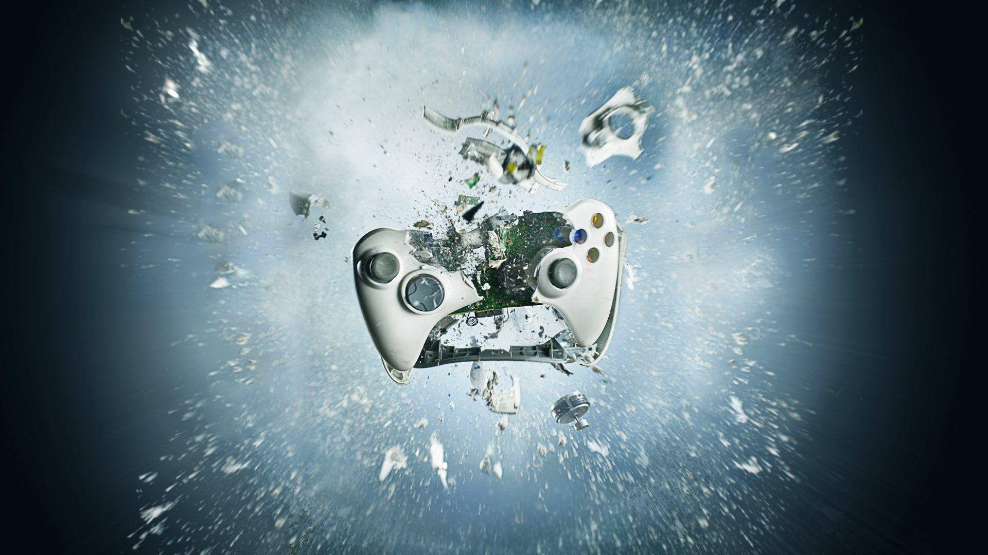 Xbox One X, controller, white, Full HD Desktop Wallpaper