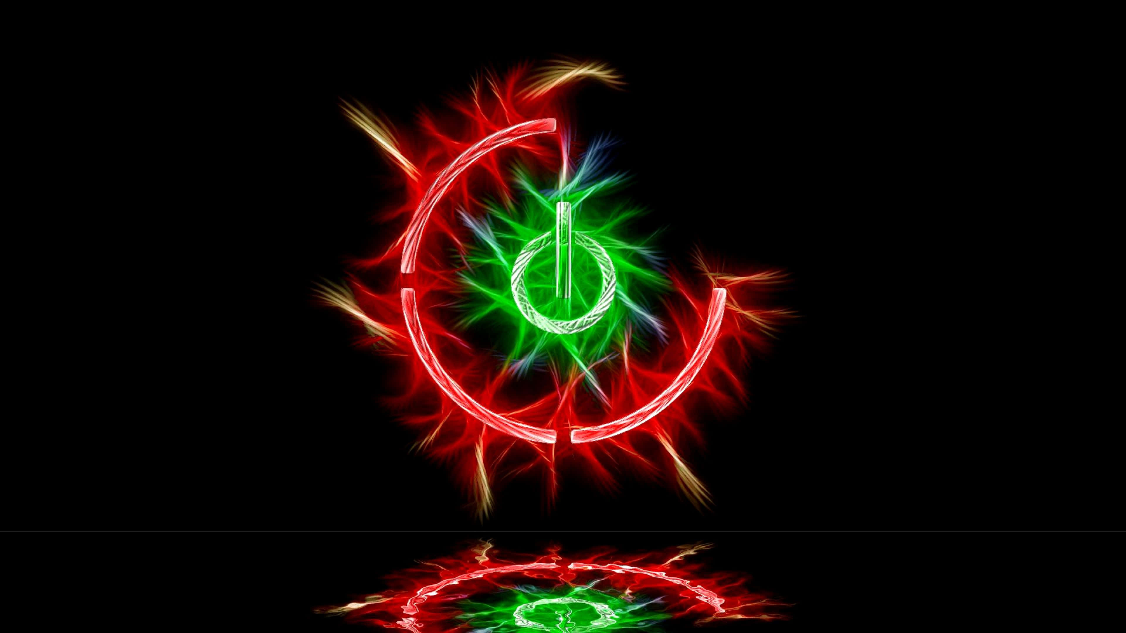 Xbox One 4K, neon logo, glowing green power symbol, 4K Desktop Wallpaper