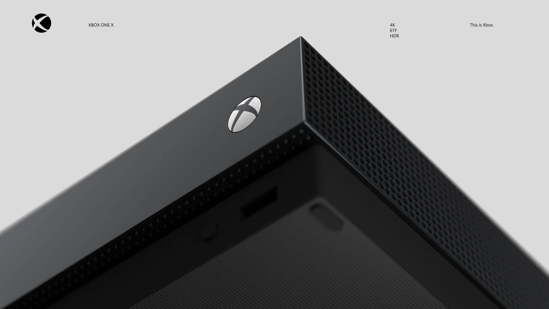 Xbox One X, sleek black, silver logo, Full HD Desktop Wallpaper