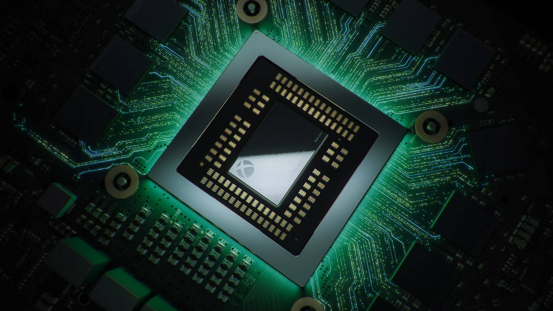 Xbox One X, motherboard, GPU, Full HD Desktop Wallpaper