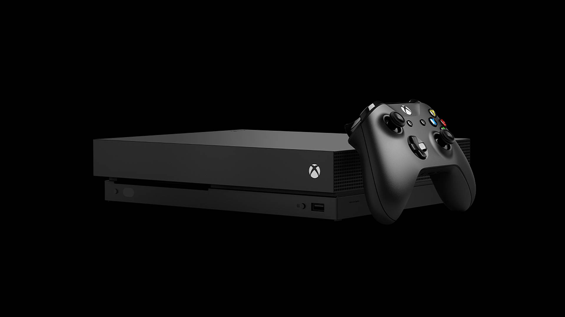 Xbox One X, black, console, Full HD Desktop Wallpaper