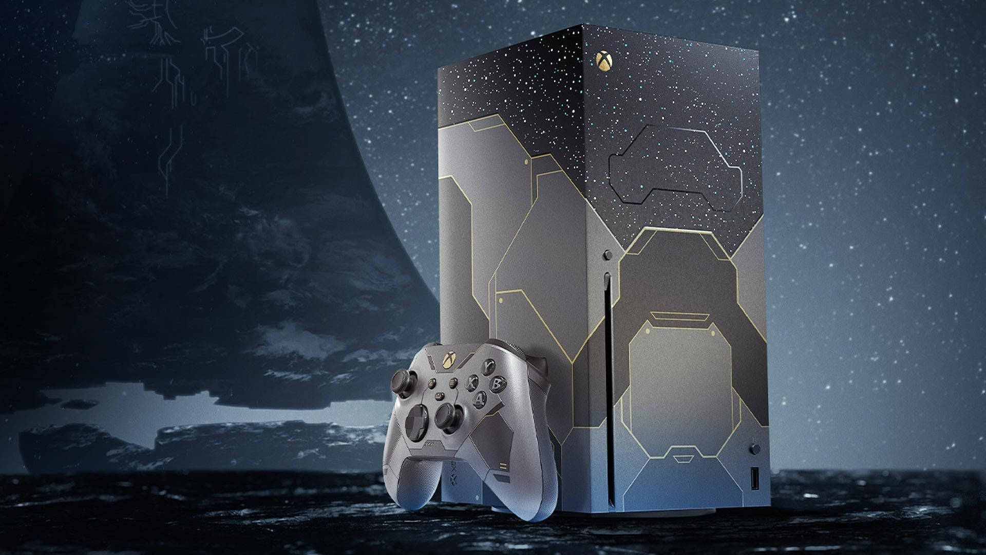 Xbox One X, space theme, rocky alien planet, Full HD Desktop Wallpaper