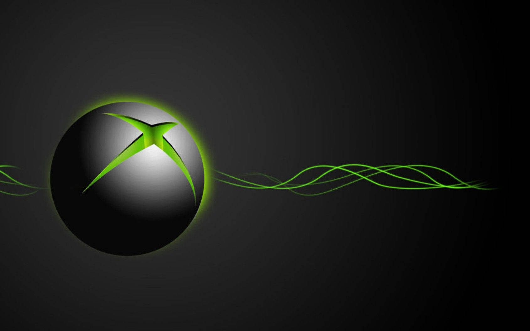 Xbox One X, Xbox logo, green waves, HD Desktop Wallpaper