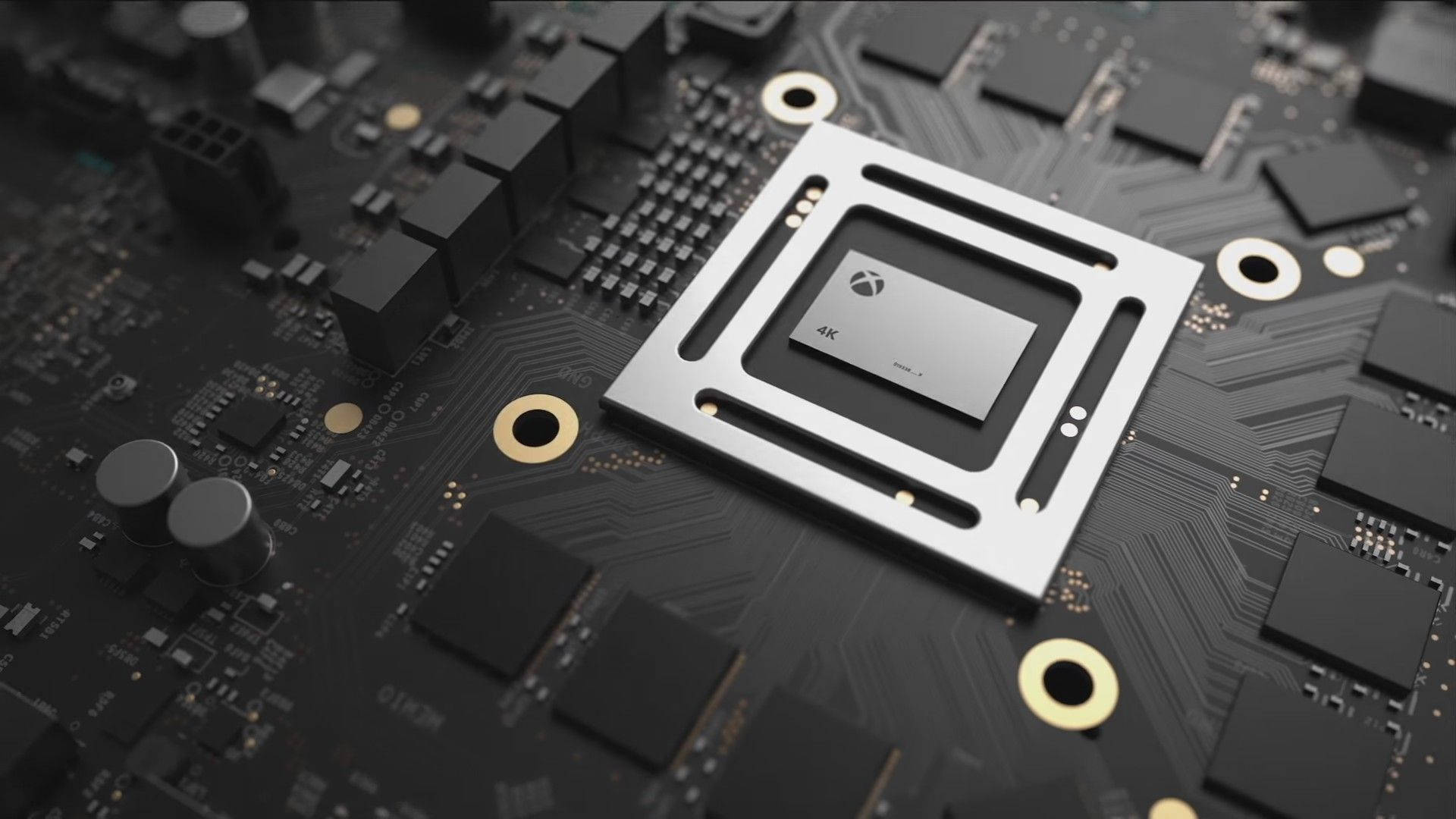 Xbox One X, Xbox 4K processor, black circuit board, Full HD Desktop Wallpaper