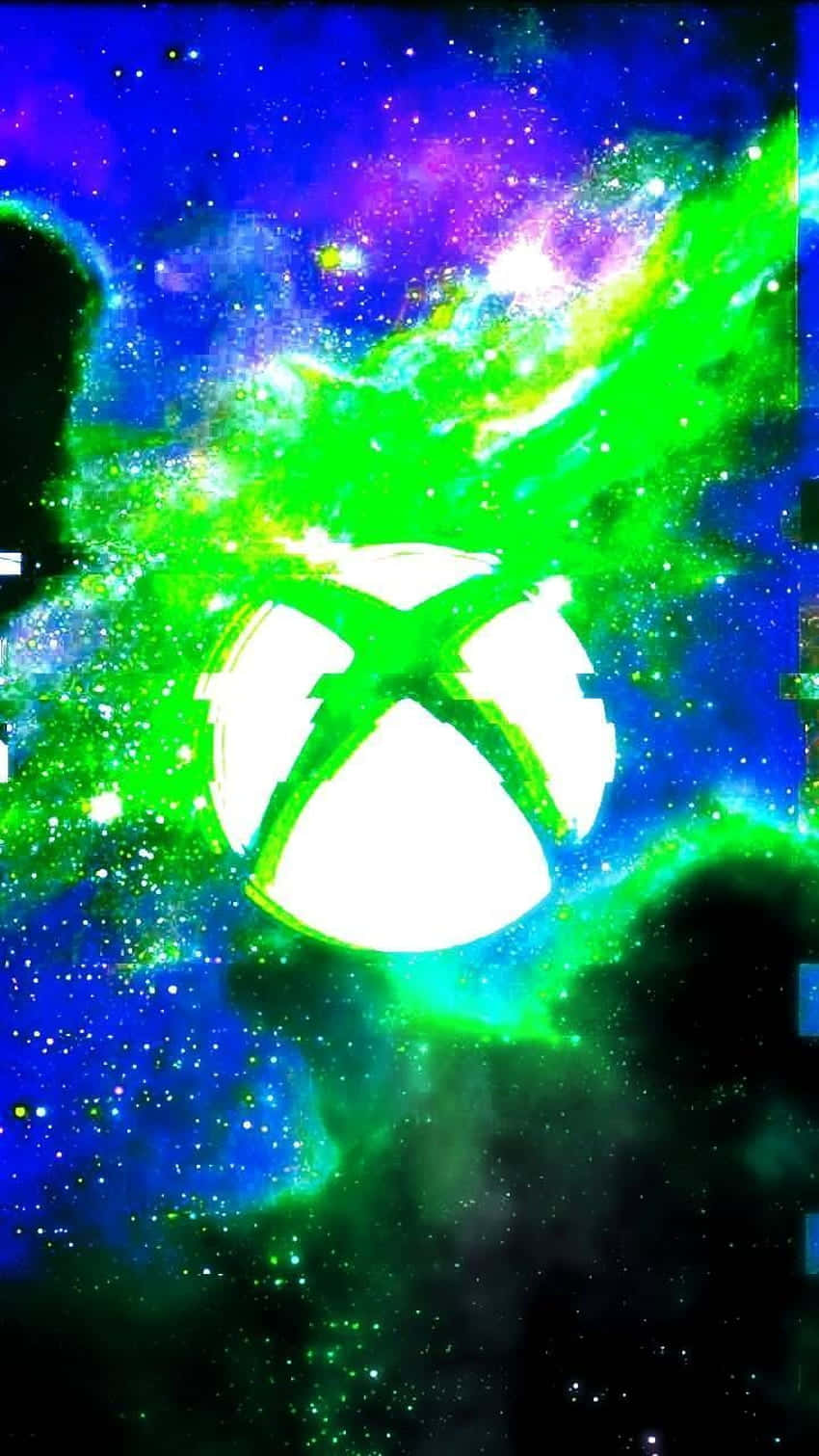 Xbox logo, cosmic nebula, blue purple, HD Phone Wallpaper