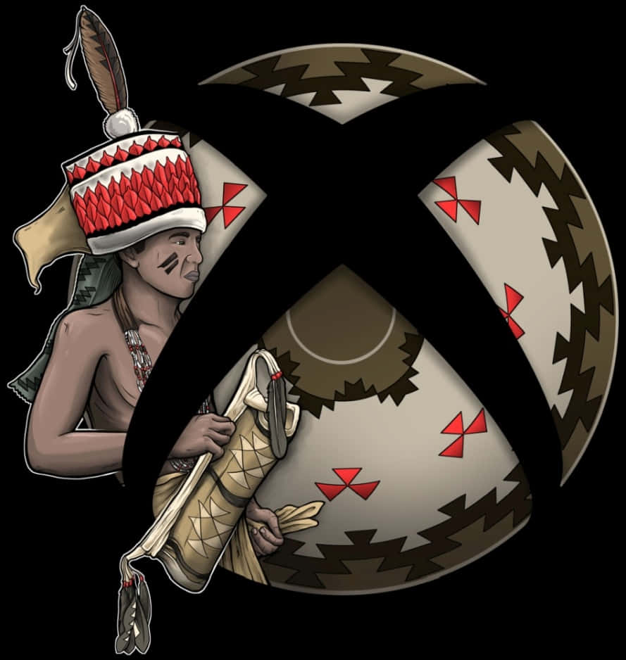 Native Xbox PFP, indigenous warrior, traditional headdress, SD Phone Wallpaper