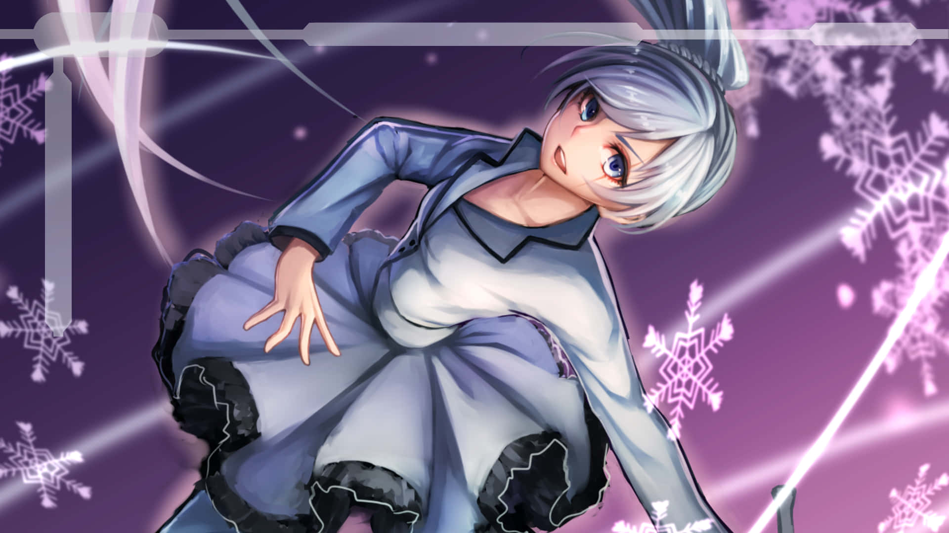 Xbox Pfp, grey aesthetic, silver-haired anime girl, Full HD Desktop Wallpaper