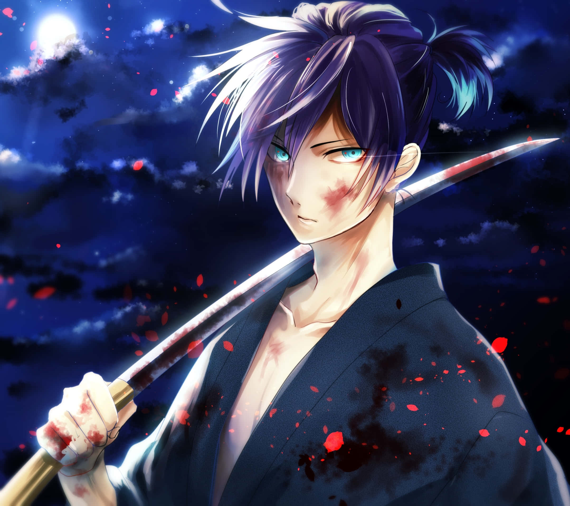 Xbox Pfp, samurai, blue eyes, Full HD Desktop Wallpaper