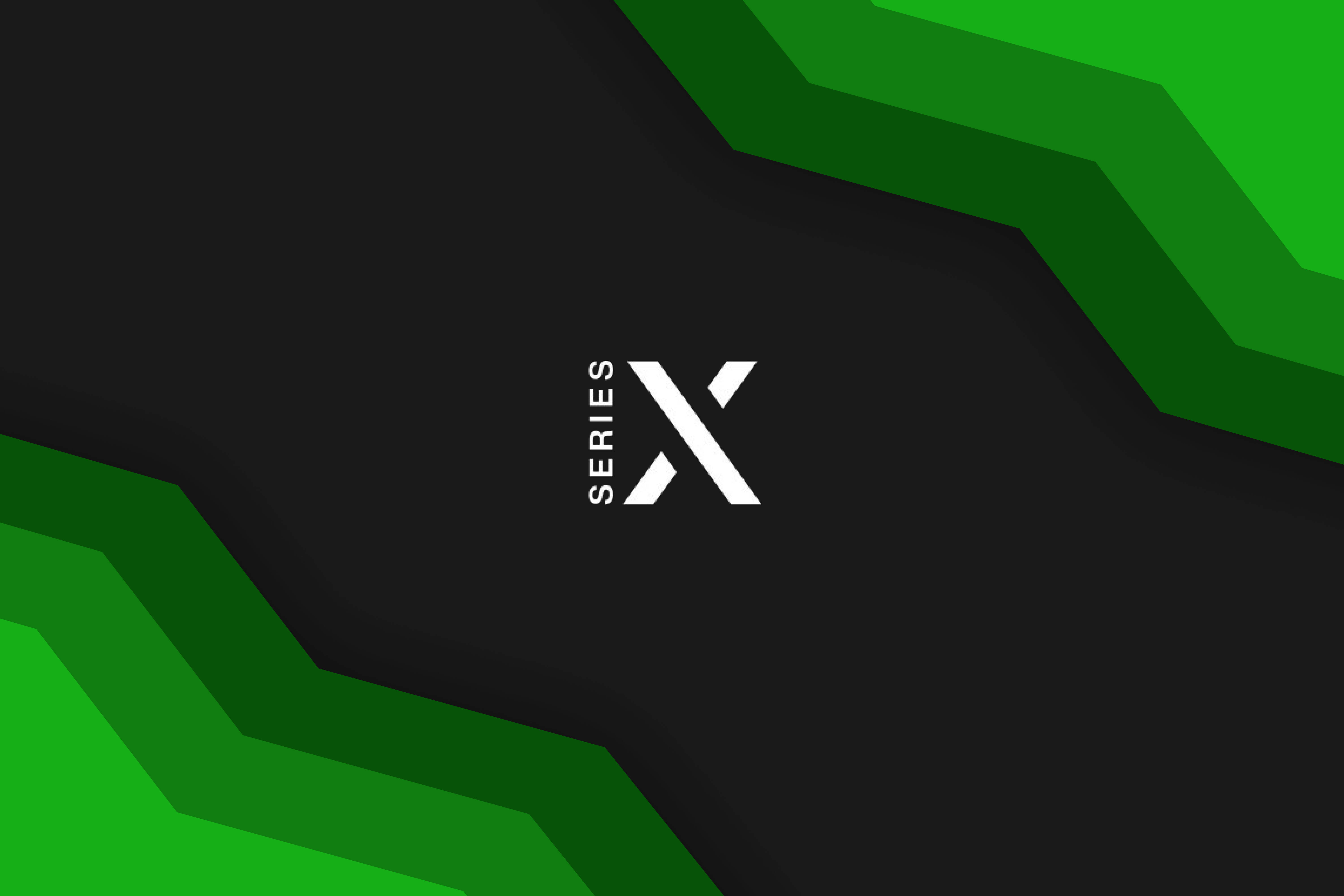 Xbox Series X, green, geometric shapes, 5K Desktop Wallpaper
