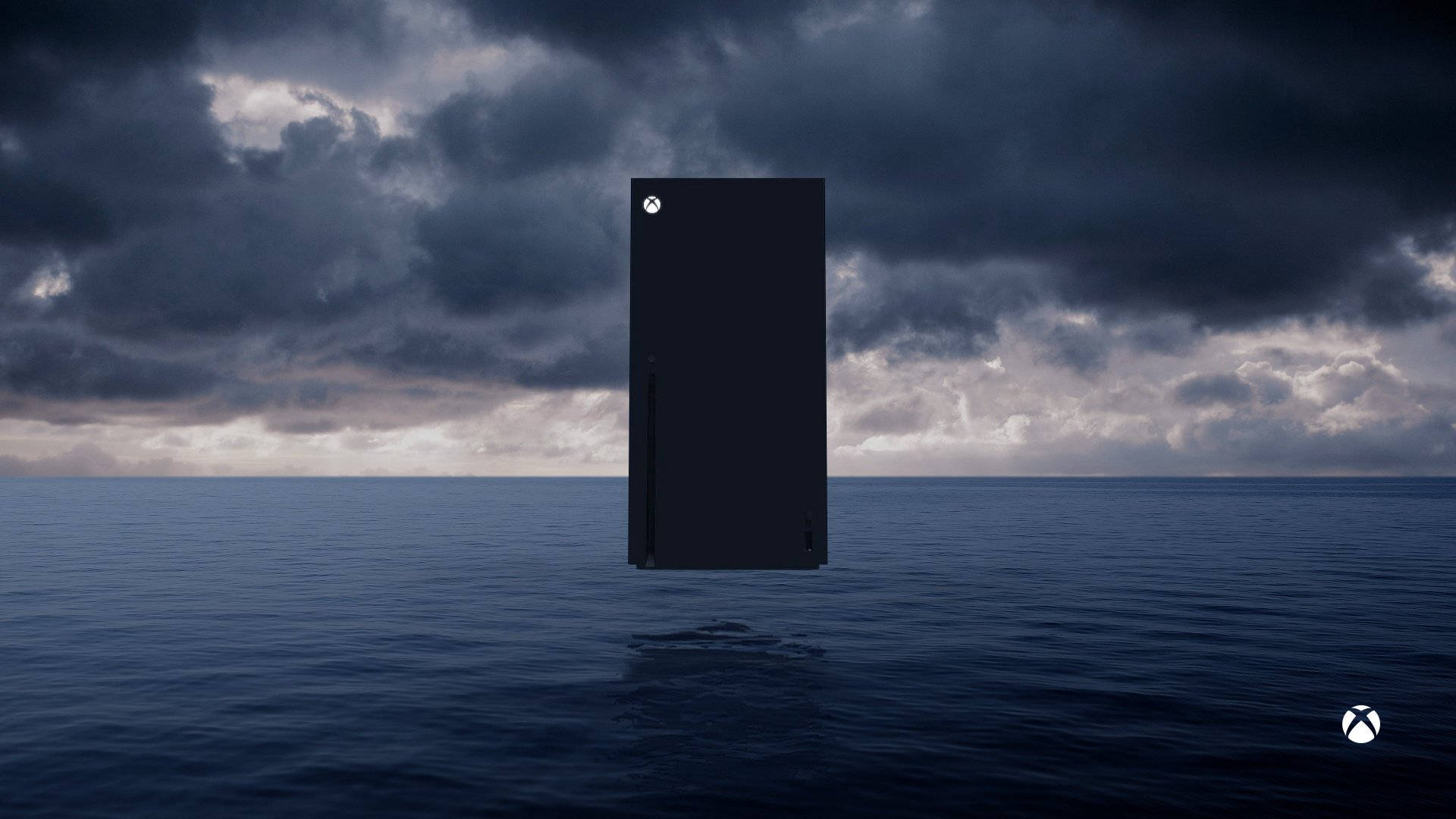 Xbox Series X, black, ocean waters, Full HD Desktop Wallpaper