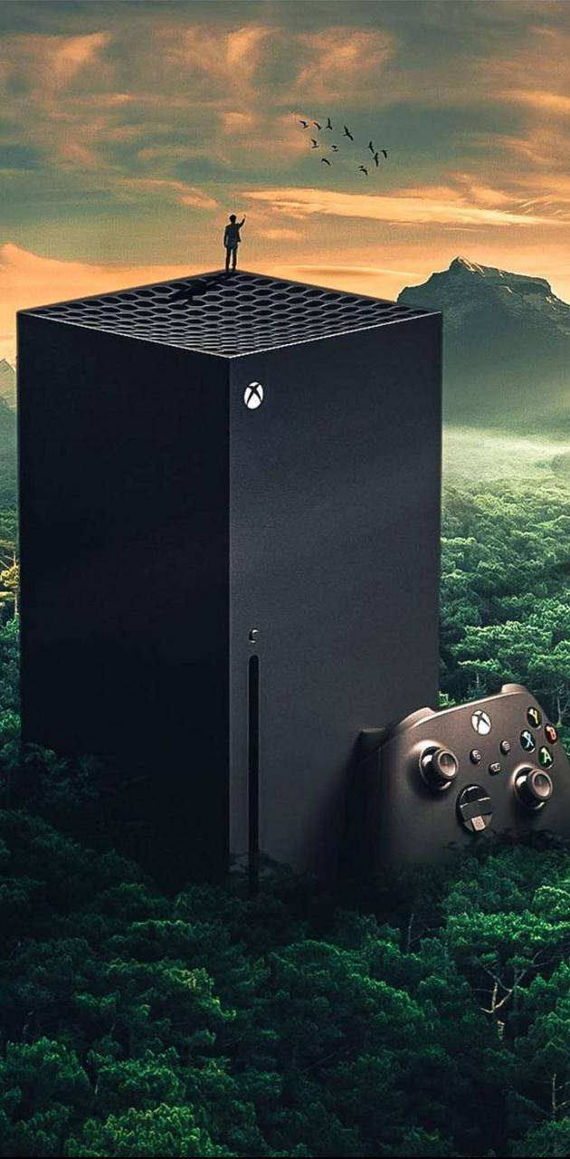 Xbox Series X, forest, controller, HD Phone Wallpaper