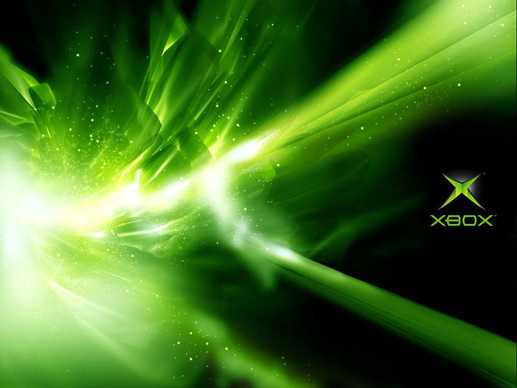 Xbox Series X, sparkling green light, black background, SD Desktop Wallpaper