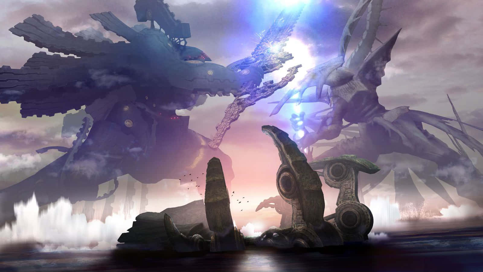 Xenoblade, giant robot, giant monster, HD Desktop Wallpaper