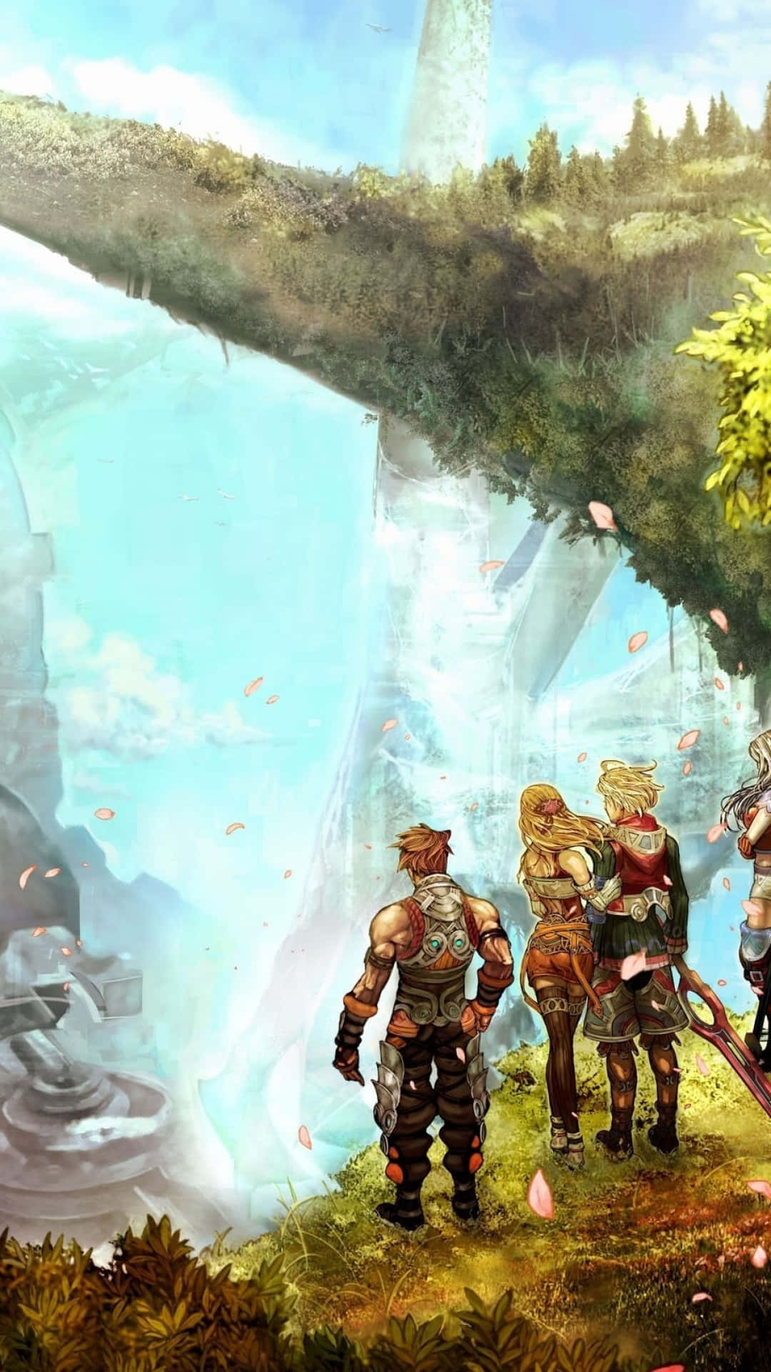 Xenoblade, floating island, bright blue sky, Full HD Phone Wallpaper