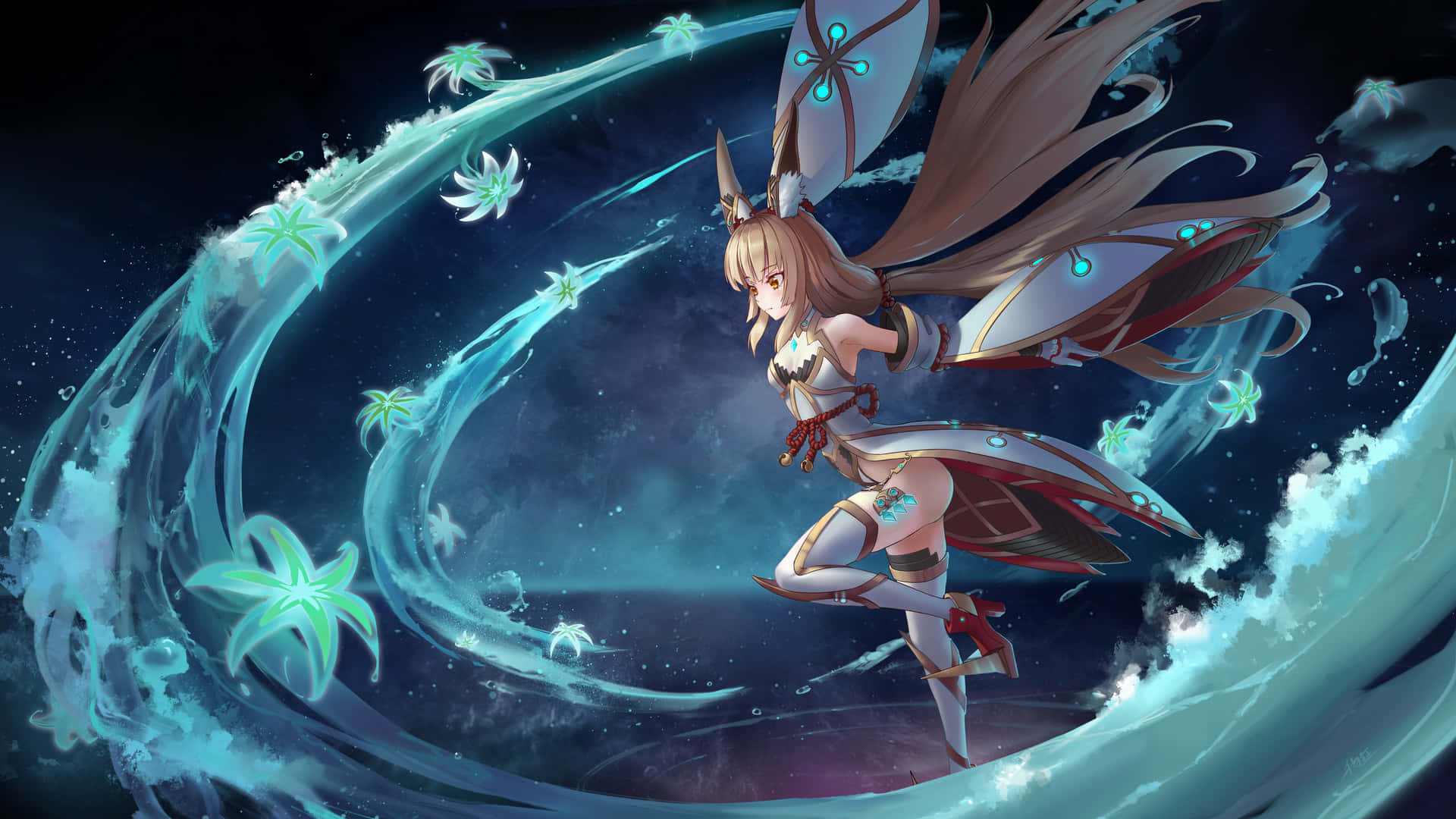 Xenoblade, anime girl, bunny ears, Full HD Desktop Wallpaper