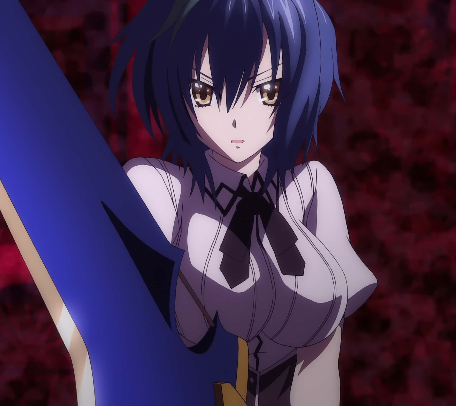Xenovia Quarta, blue-haired, golden eyes, Full HD Desktop Wallpaper