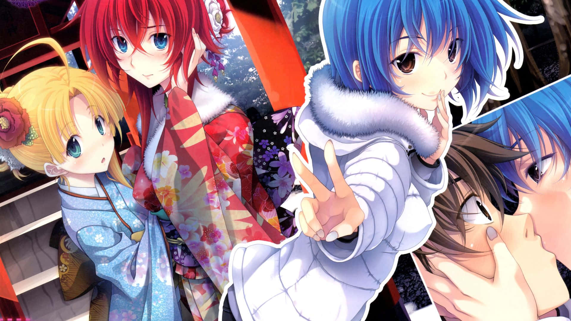 Xenovia Quarta, anime characters, vibrant traditional and modern outfits, Full HD Desktop Wallpaper