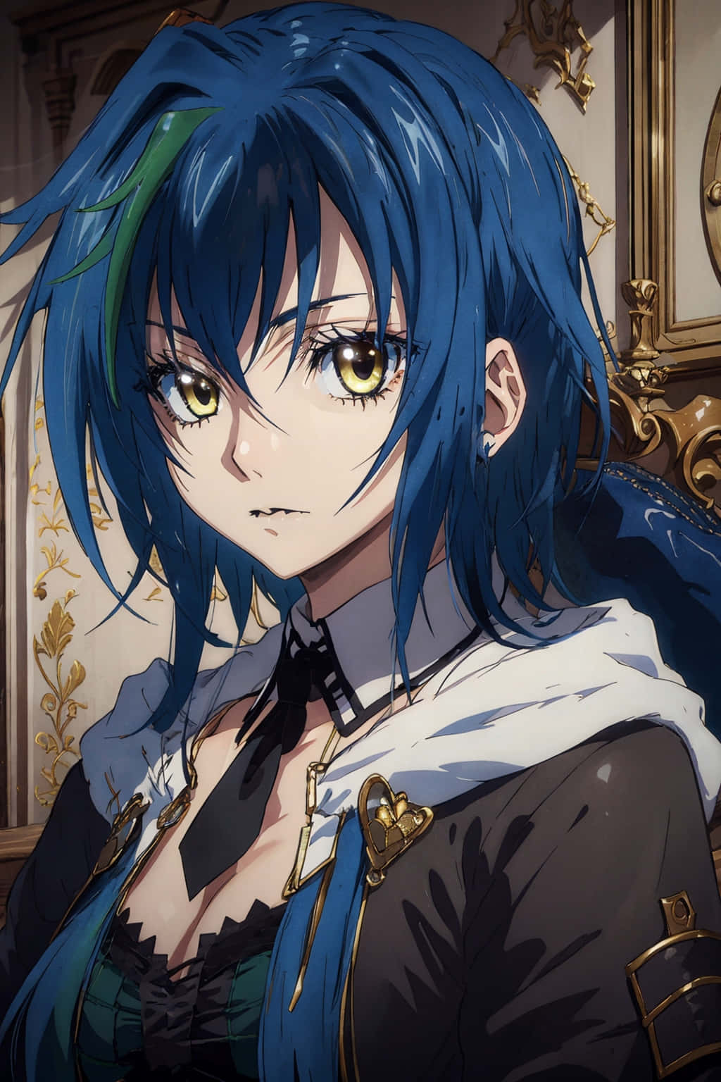 Xenovia Quarta, blue-haired anime character, golden eyes, HD Phone Wallpaper