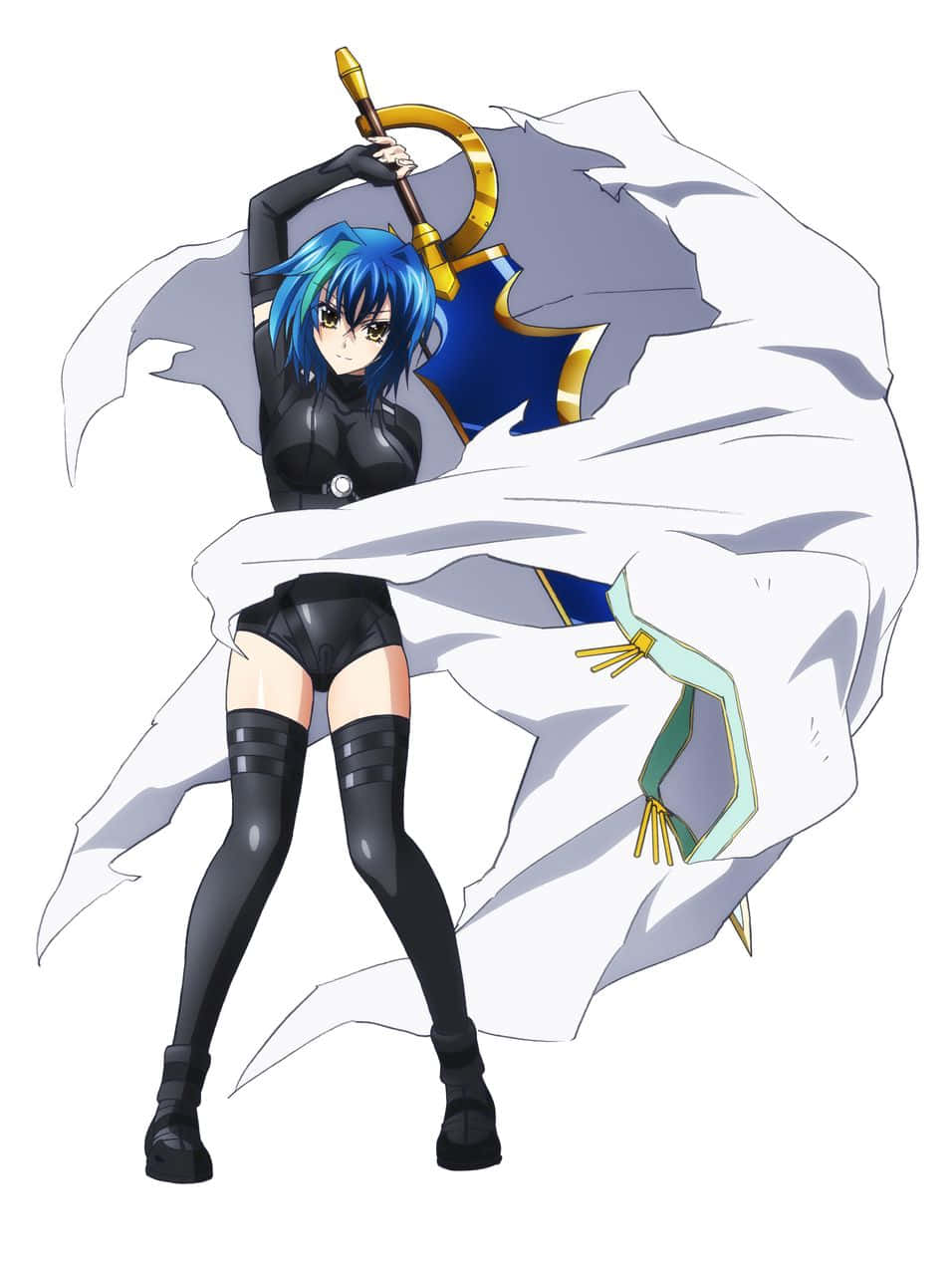 Xenovia Quarta, blue-haired, black outfit, HD Phone Wallpaper