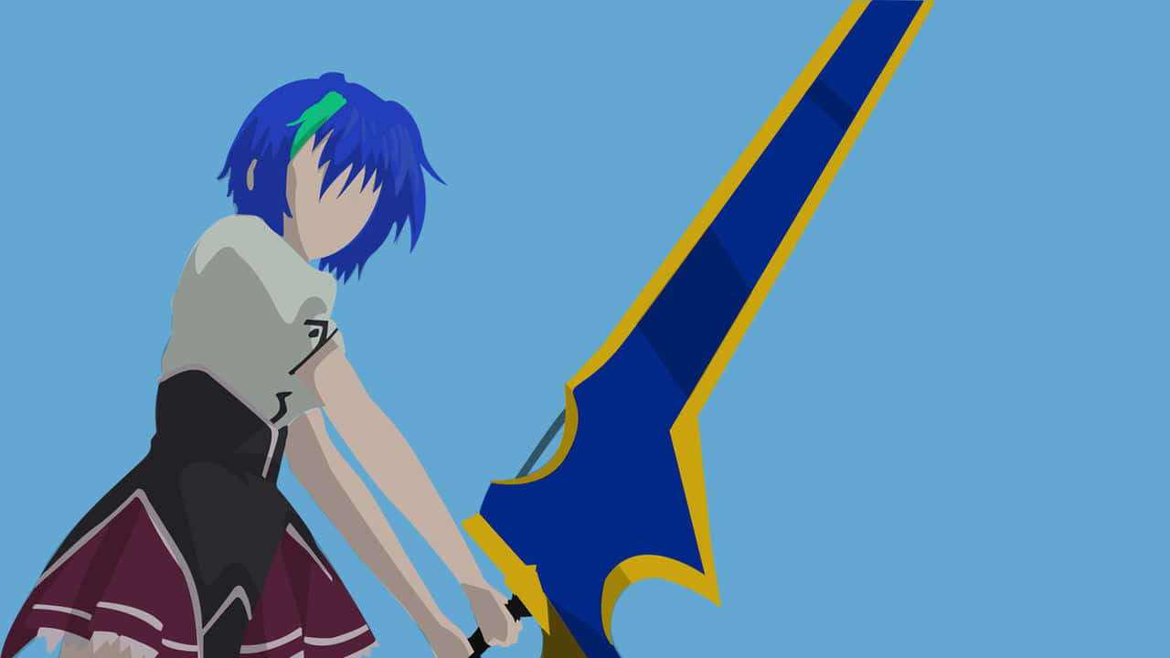 Xenovia Quarta, blue-haired anime girl, school uniform, HD Desktop Wallpaper