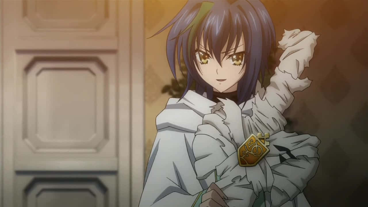 Xenovia Quarta, purple hair, golden eyes, HD Desktop Wallpaper