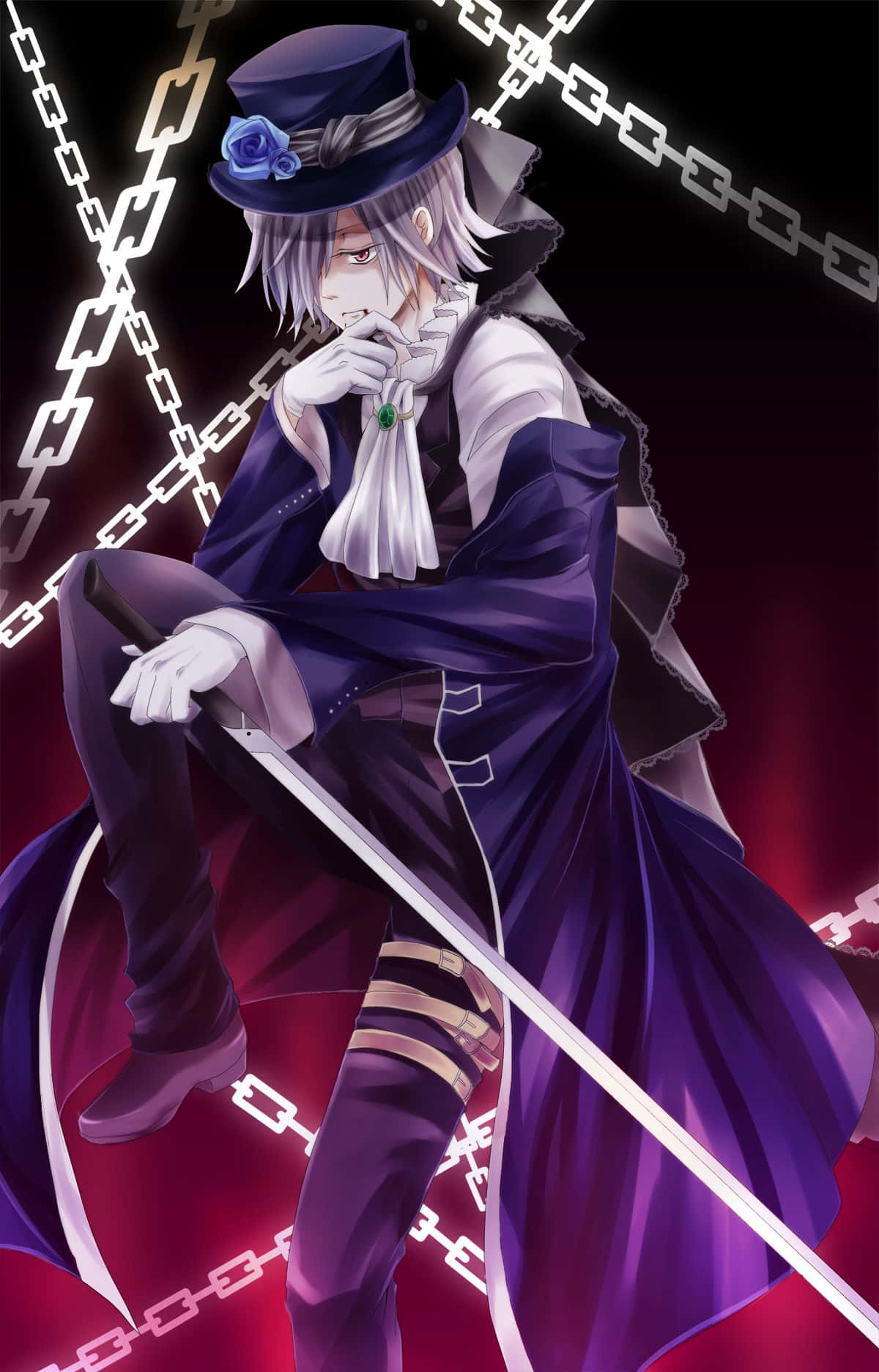 Xerxes Break, silver-haired anime character, purple coat, HD Phone Wallpaper