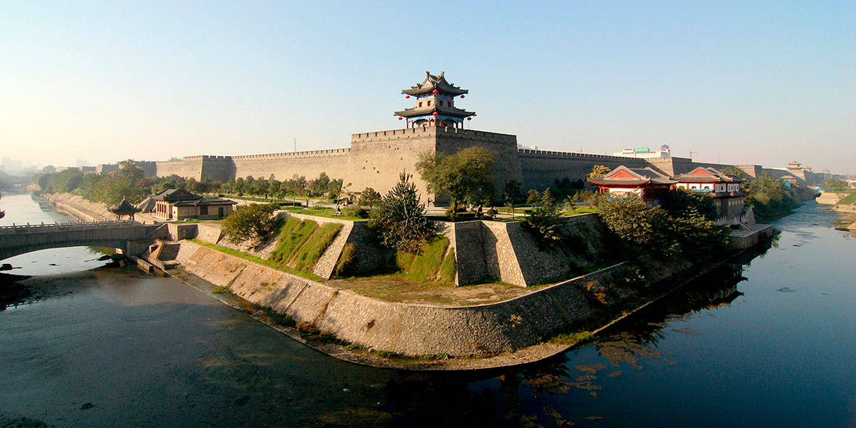 Xian, river bank, ancient stone fortress, SD Desktop Wallpaper