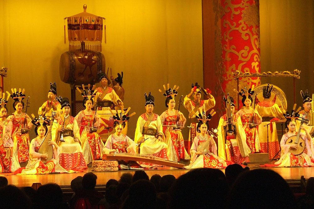 Traditional Chinese Orchestra, Xian, large drums, SD Desktop Wallpaper