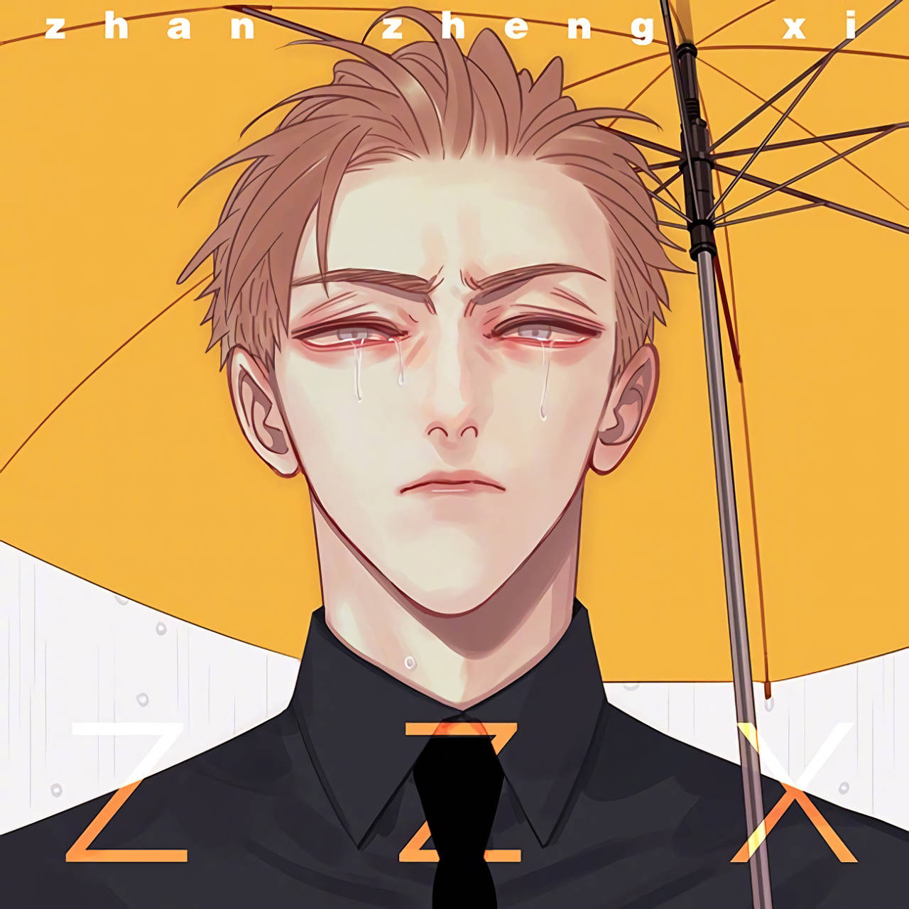 19 Days Zhan Zheng Xi, melancholic anime man, tears streaming down his face, HD Desktop Wallpaper