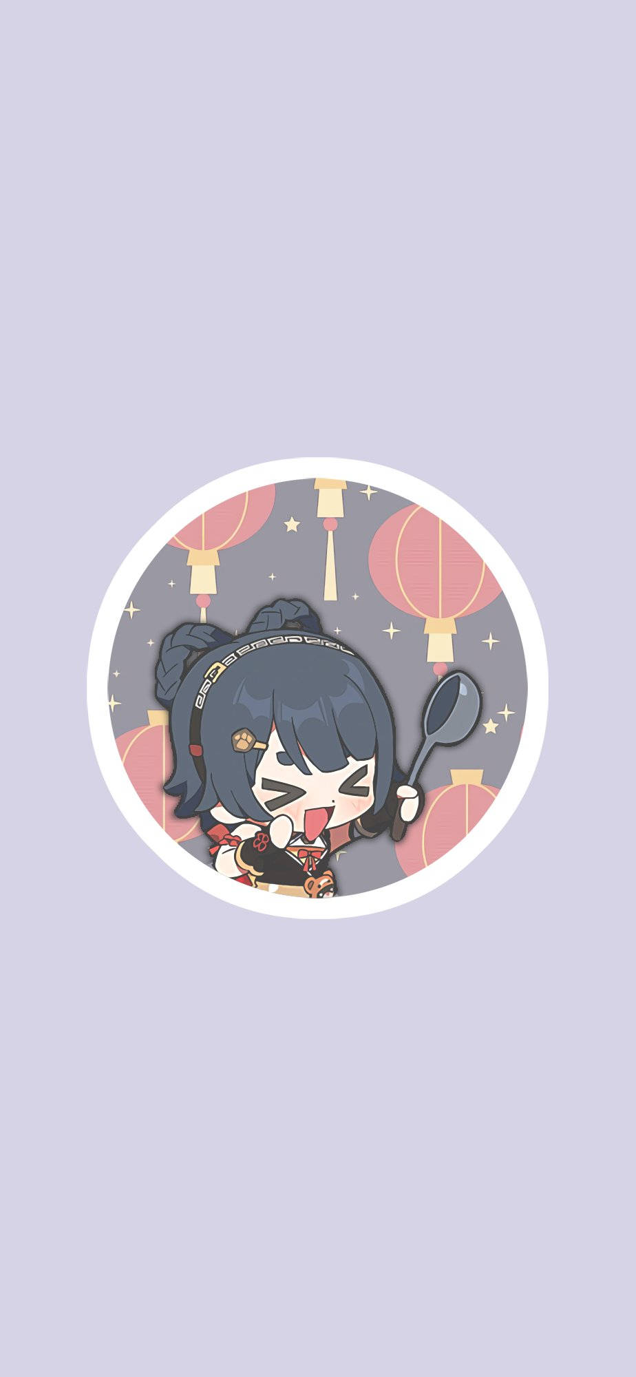 Xiangling, chibi anime girl, dark hair, Full HD Phone Wallpaper