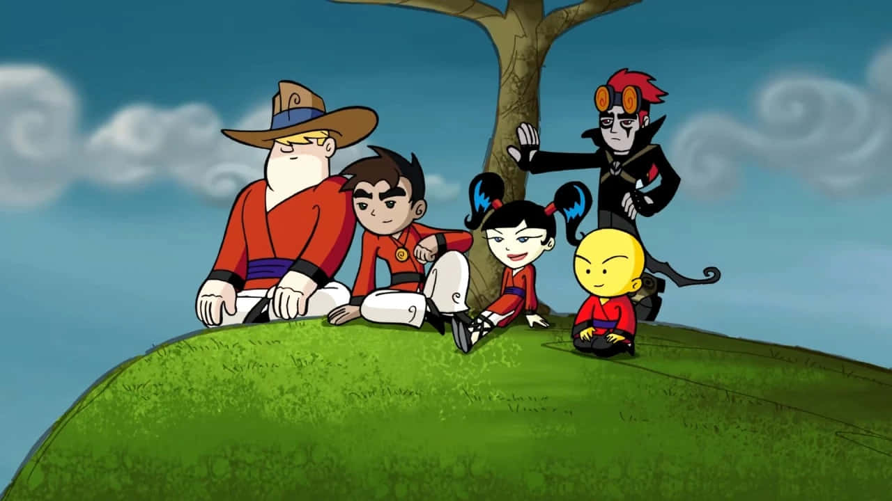Xiaolin Showdown, red outfits, grassy hill, HD Desktop Wallpaper