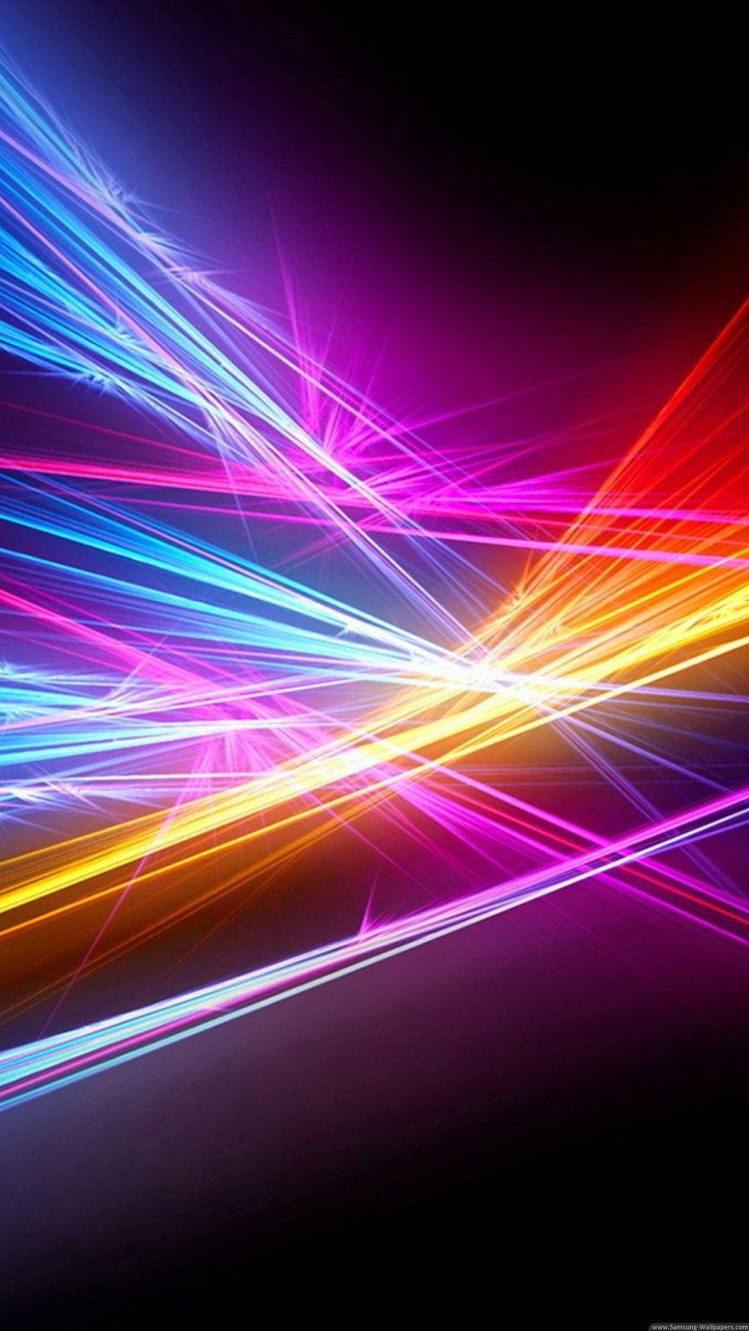Xiaomi, neon light streaks, blue, Full HD Phone Wallpaper