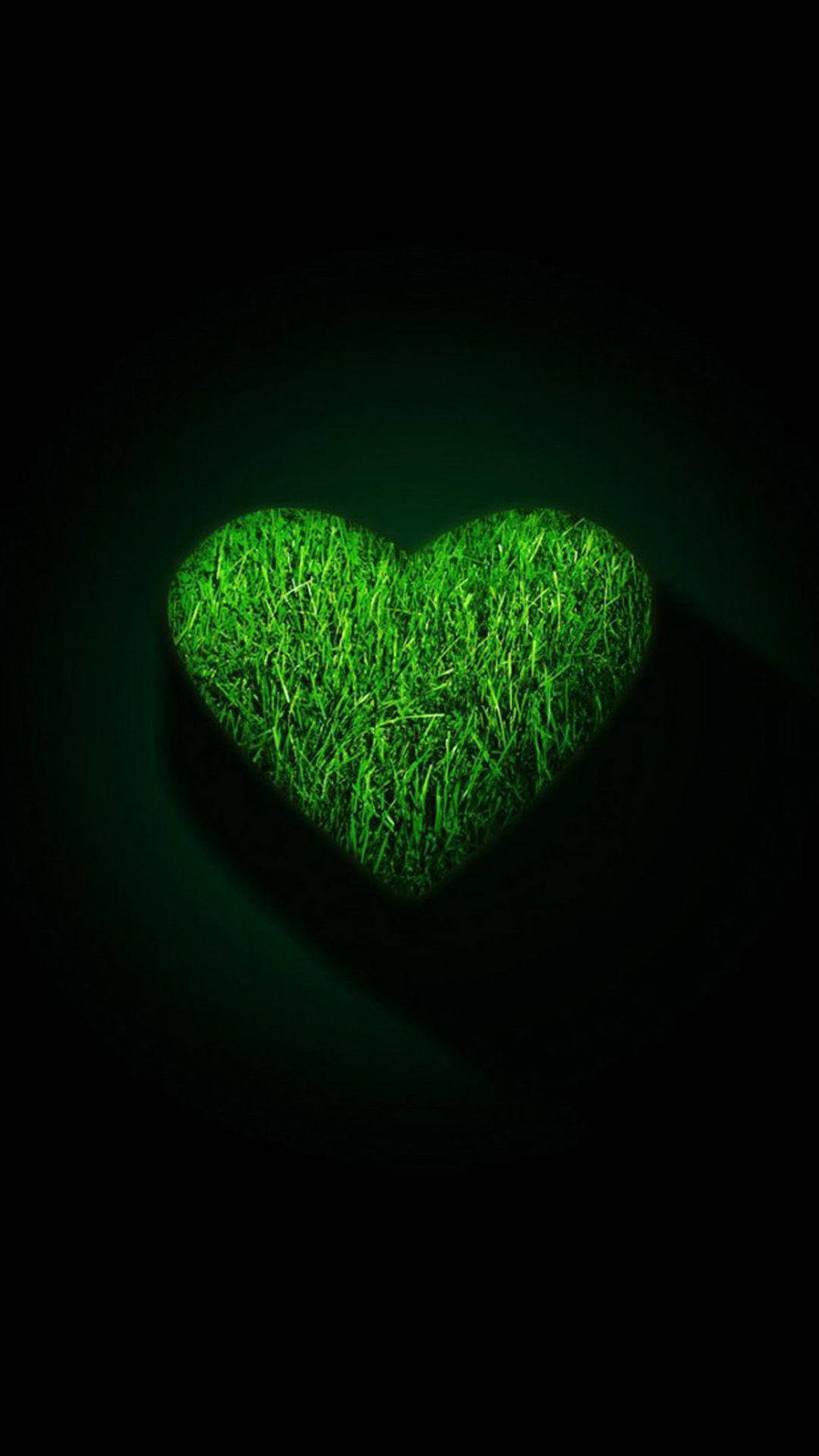 Xiaomi, Grass Heart, glowing green, Full HD Phone Wallpaper