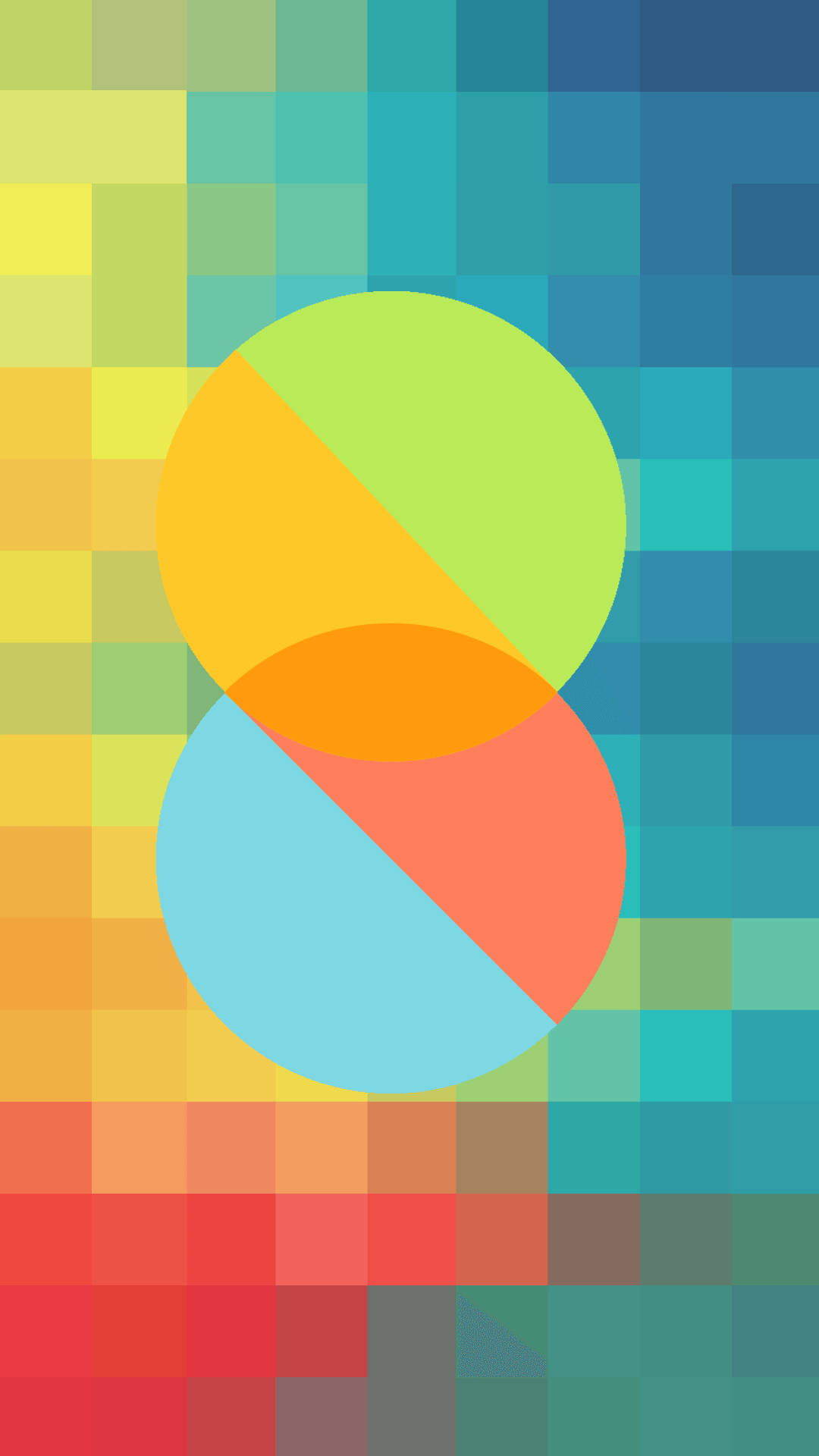 Xiaomi, Vibrant Circles, pixelated gradient background, Full HD Phone Wallpaper
