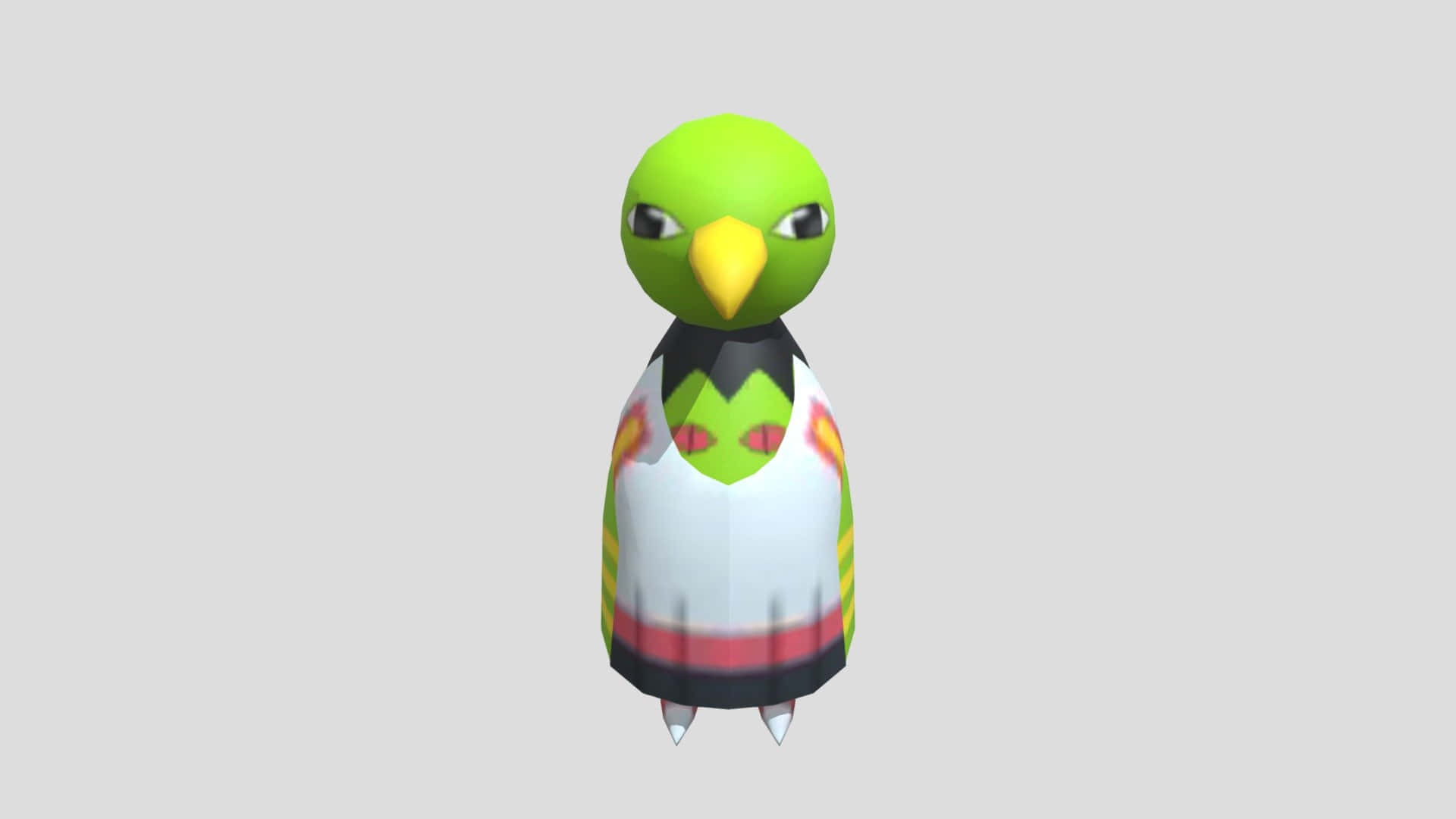 3D Xatu, green head, yellow beak, Full HD Desktop Wallpaper