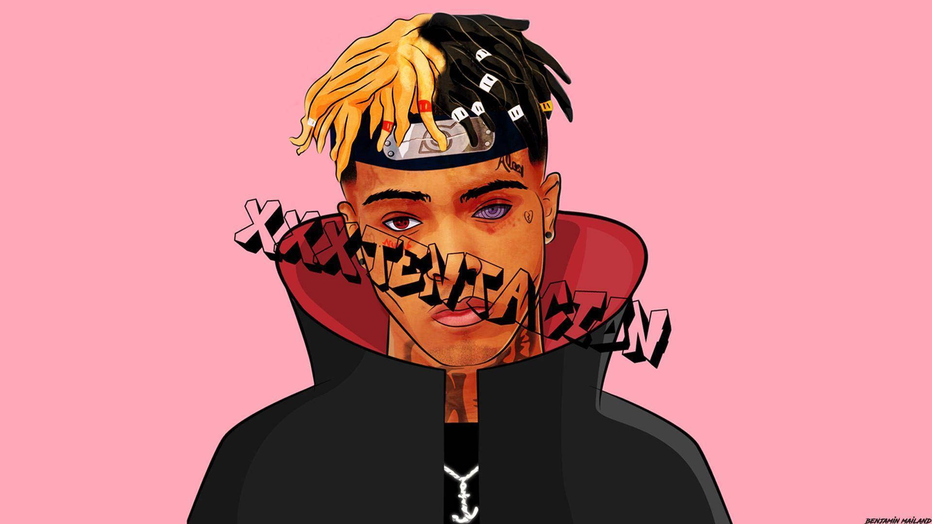 XX Tentacion, two-toned hair, red hood, Full HD Desktop Wallpaper