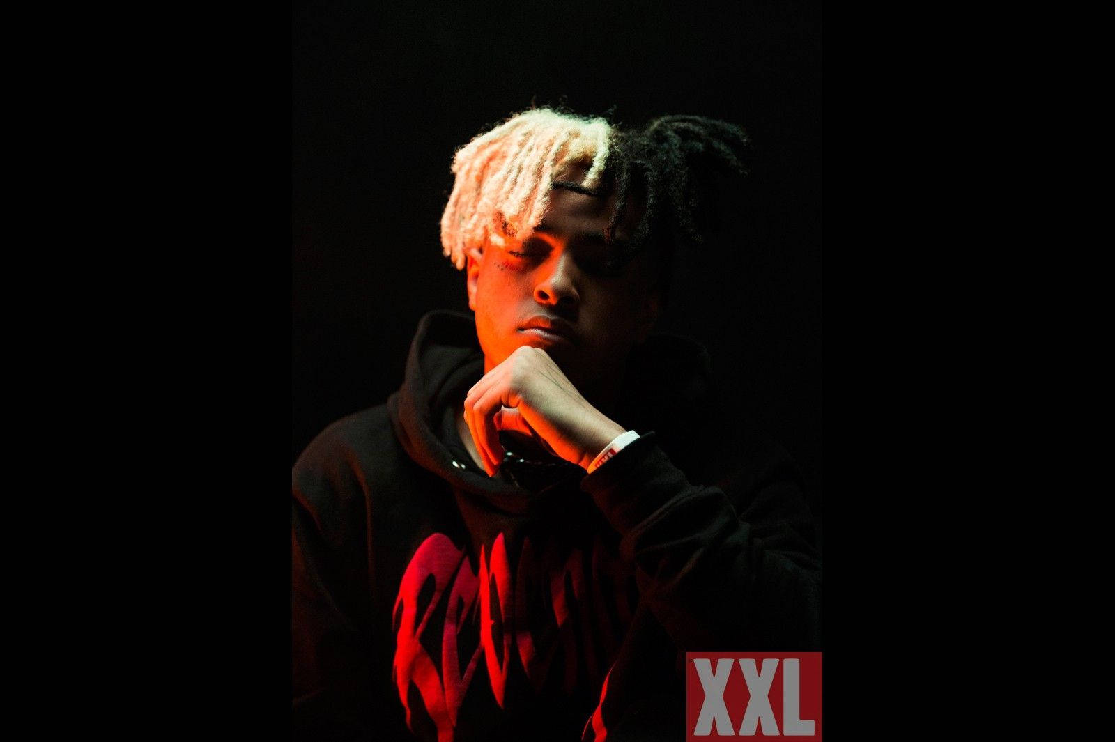 XX Tentacion, two-toned dreadlocks, dramatic red lighting, HD Desktop Wallpaper