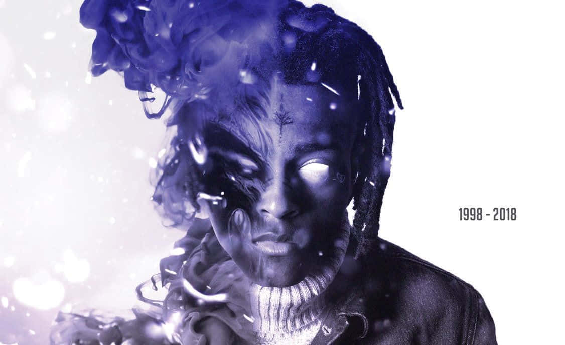 XXXTentacion, purple smoke, glowing eyes, SD Desktop Wallpaper