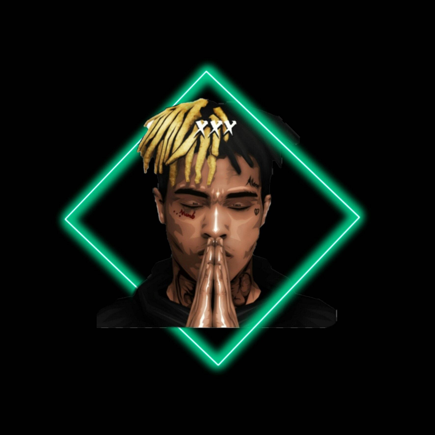 XXXTentacion, yellow dreadlocks, tattoos, HD Desktop Wallpaper